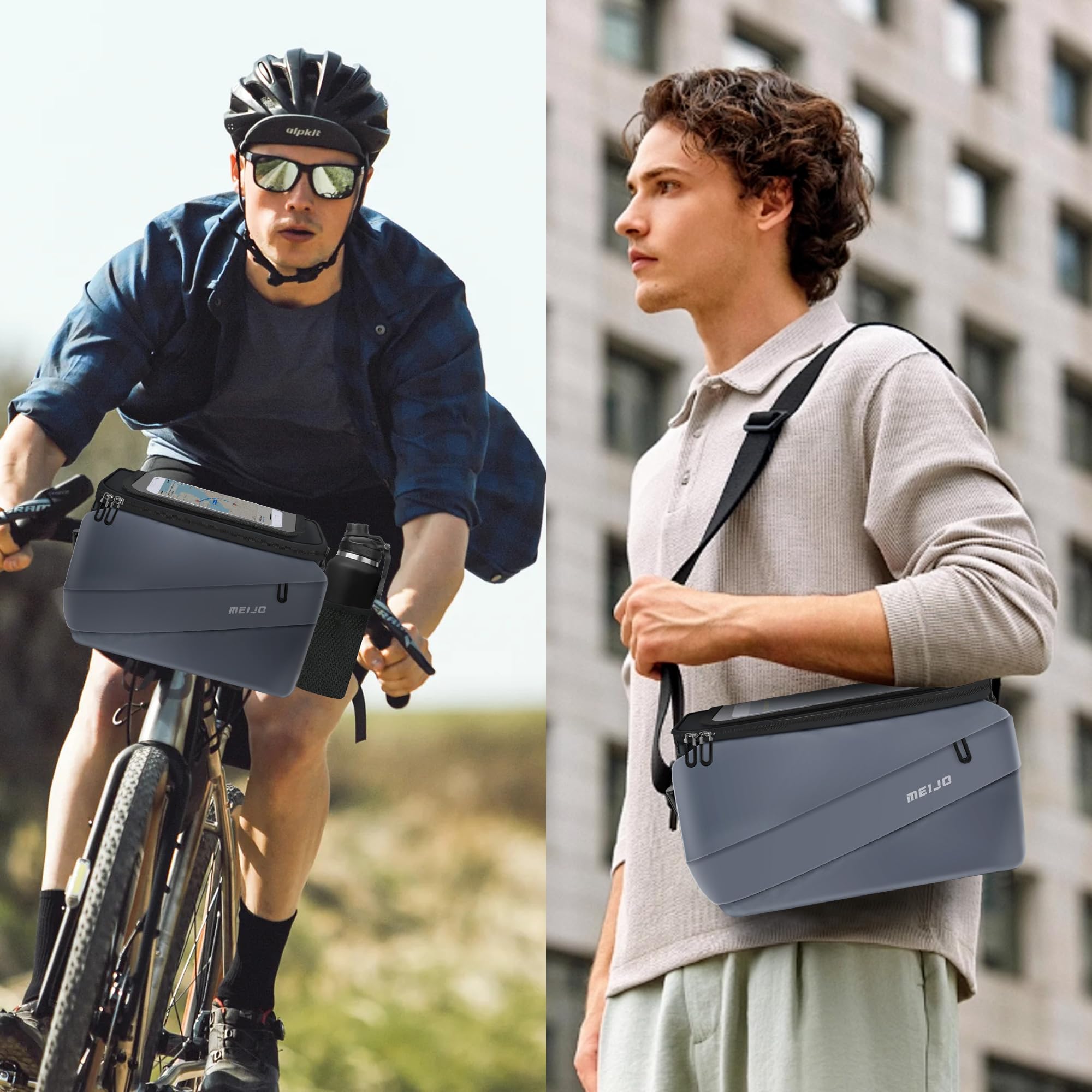 Fahrradtasche Lenker mit Lenkeradapter, 6.5L Lenkertasche Fahrrad und Elektrofahrräder Wasserdicht Große Kapazität Fahrradkorb Vorne Fahrrad e-Bike, Blau