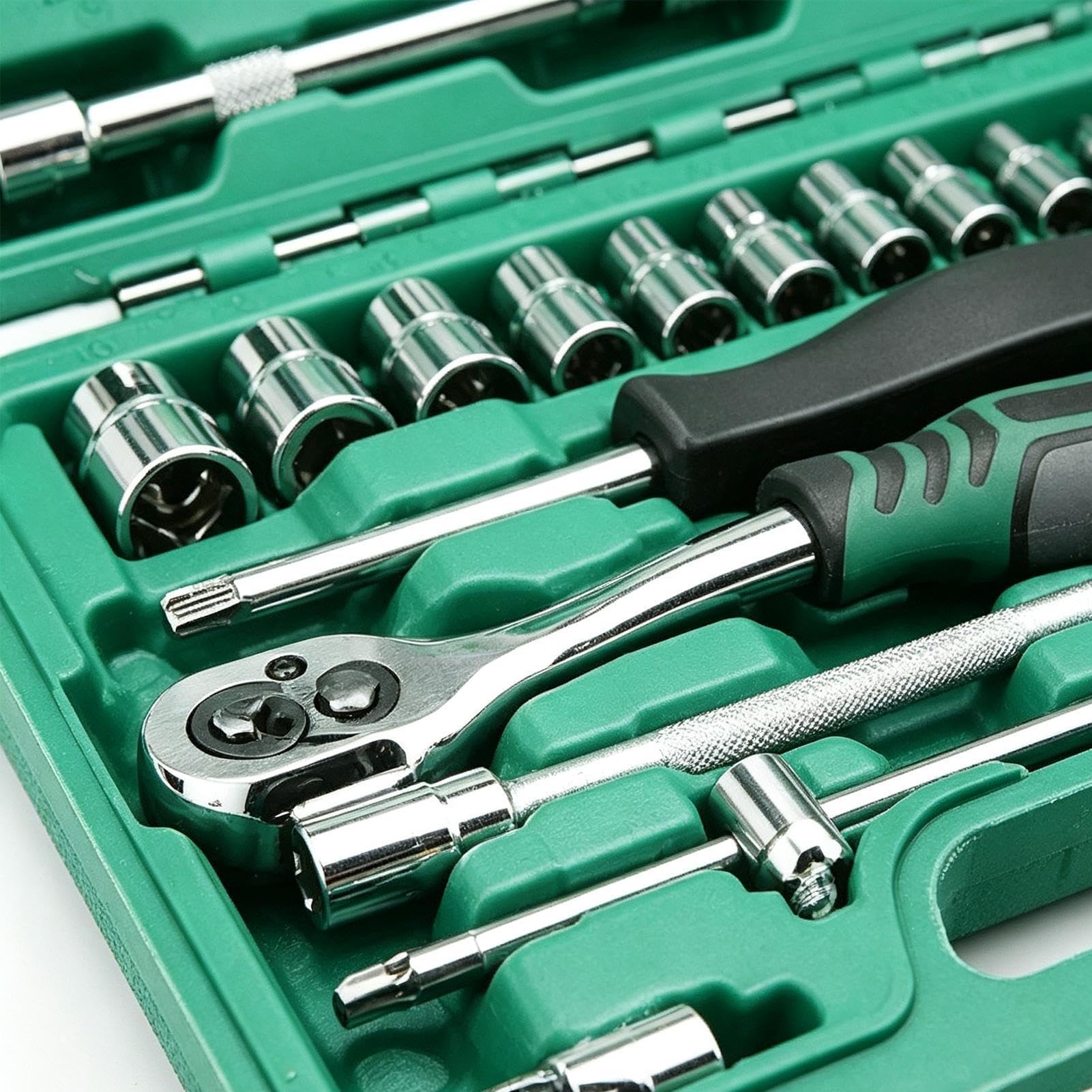 Kit Carraca Y Vasos 53 Piezas, Barra Extensión Métrica 1/4 | Juego De Llaves Y Vasos Con Estuche Almacenamiento Para Coche, Mecánica, Garaje, Taller, Hogar, Carretera, Sendero, Pista De