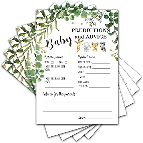 Miniatura 1 de ONDTOM Woodland Animals - Tarjetas de predicciones y consejos para bebés de 5 x 7 pulgadas (paquete de 30) - Tarjetas de juego para baby shower -