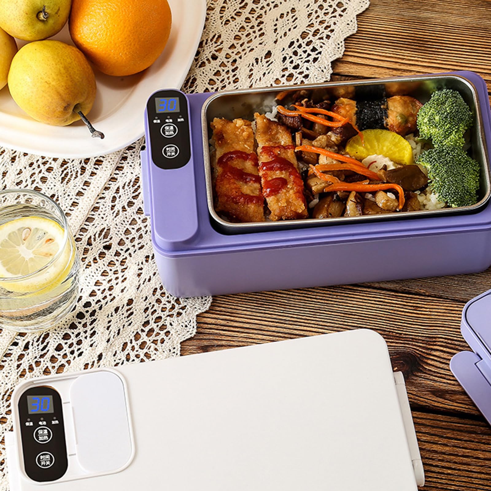 Scaldavivande Elettrico Portatile da 1 litro per Viaggi e Studenti con Scatola riscaldante per Pranzo in ABS