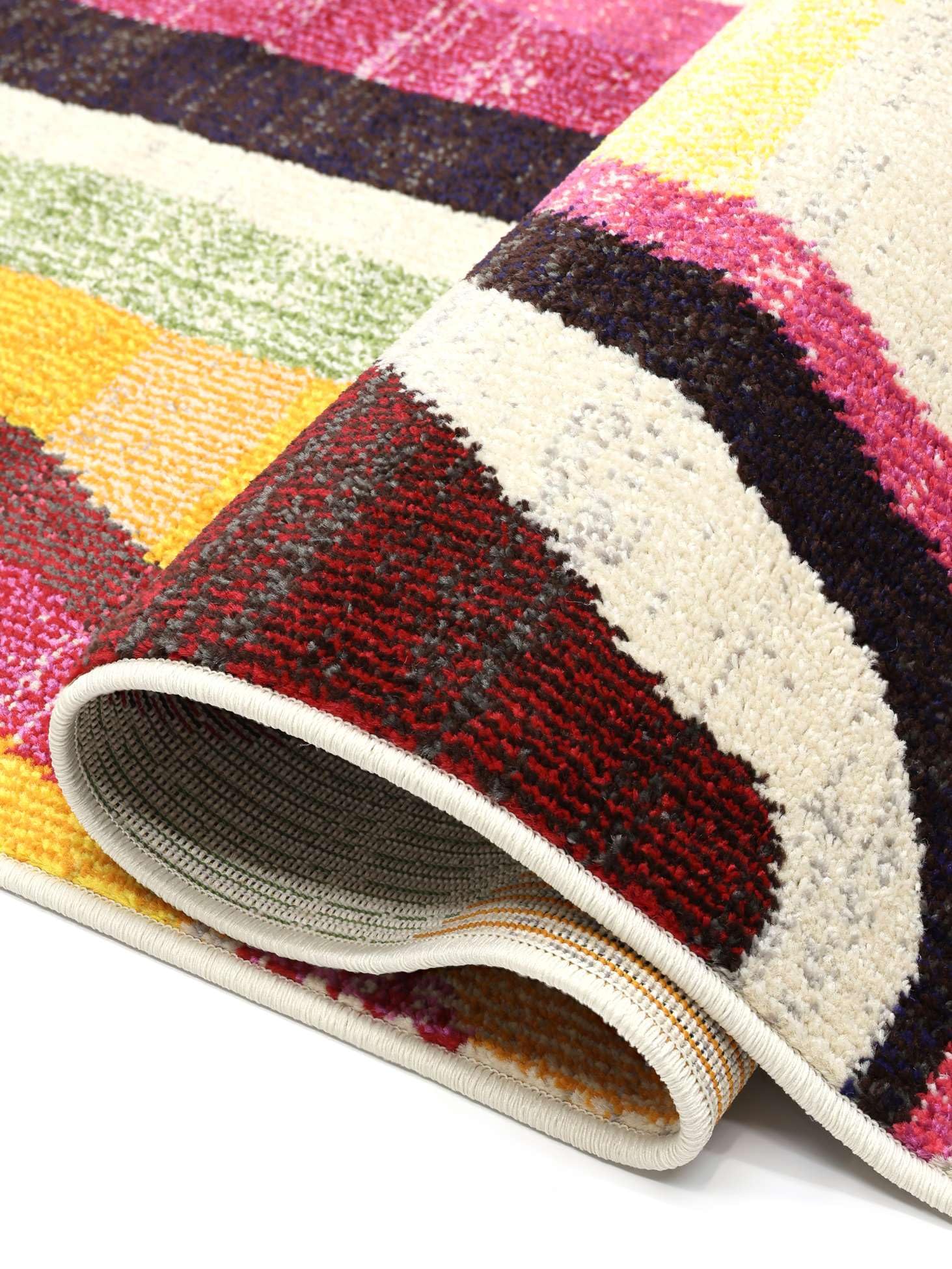 RugVista Markiz Alfombra, 140 x 200 cm, Multi/Rosa | Berber / Morocco, Rectangular, Pelo medio, Limpieza en seco, Oeko-Tex 100, Sala de estar, Dormitorio, Cocina