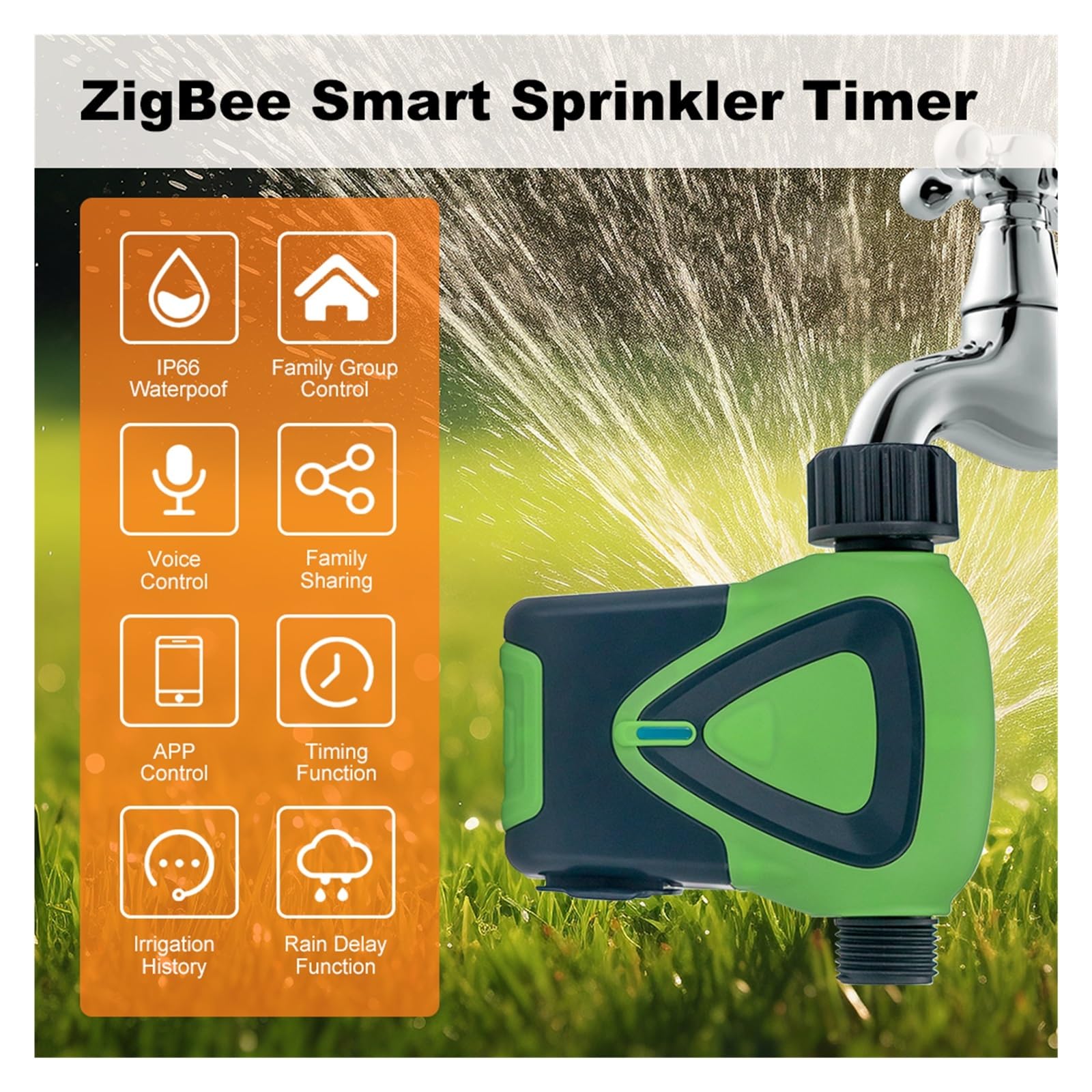 Tuya Zigbee Inteligentny Zraszacz Zegarowy IP66 Automatyczne Nawadnianie Kropelkowe Zegar Podlewania Pilot Inteligentne Życie OszczęDność Wody(1 Timer 1 Gateway)