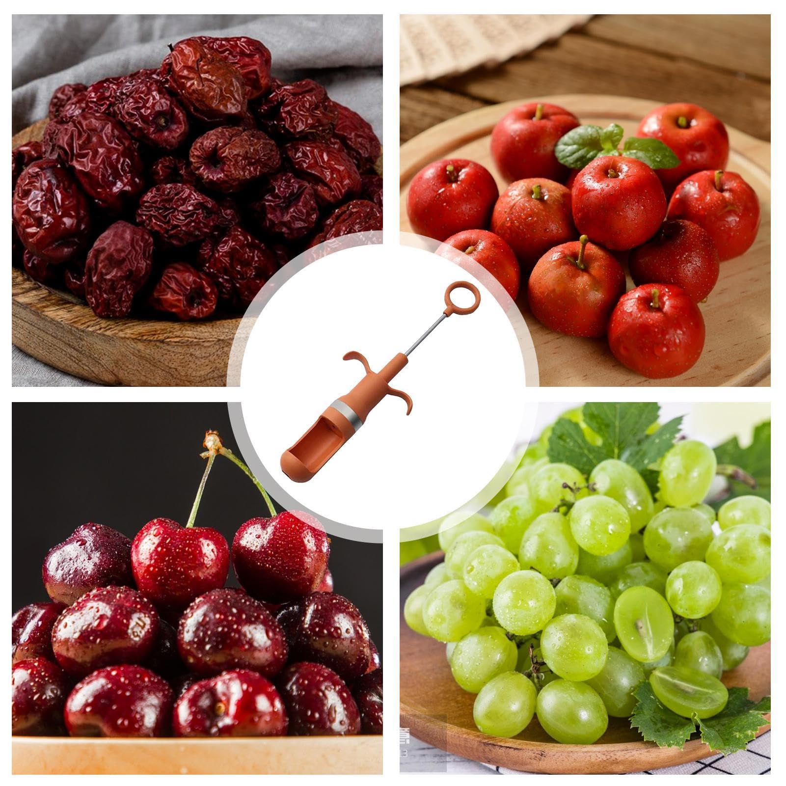 Snocciolatore Per Ciliegie In Acciaio Inox - Utensile Per Rimuovere Noccioli Da Ciliegie, Olive E Datteri - Foto 6