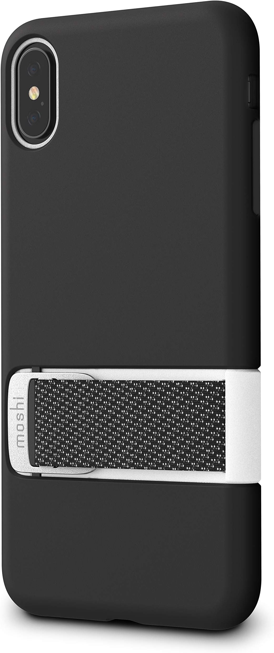 Moshi Capto Case for iPhone Xs MAX with Kickstand, MultiStrap Loop, Military-Grade Drop Protection, Wireless Charging - Black