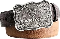 Vista 1 de ARIAT Cinturón rectangular en relieve con hebilla y borde de cuerda para niño (niños pequeñosniños grandes)