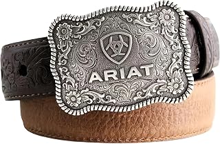 Boy's Rectangle Rope Edge Shield Buckle Embossed Belt (Little Kids/Big Kids)