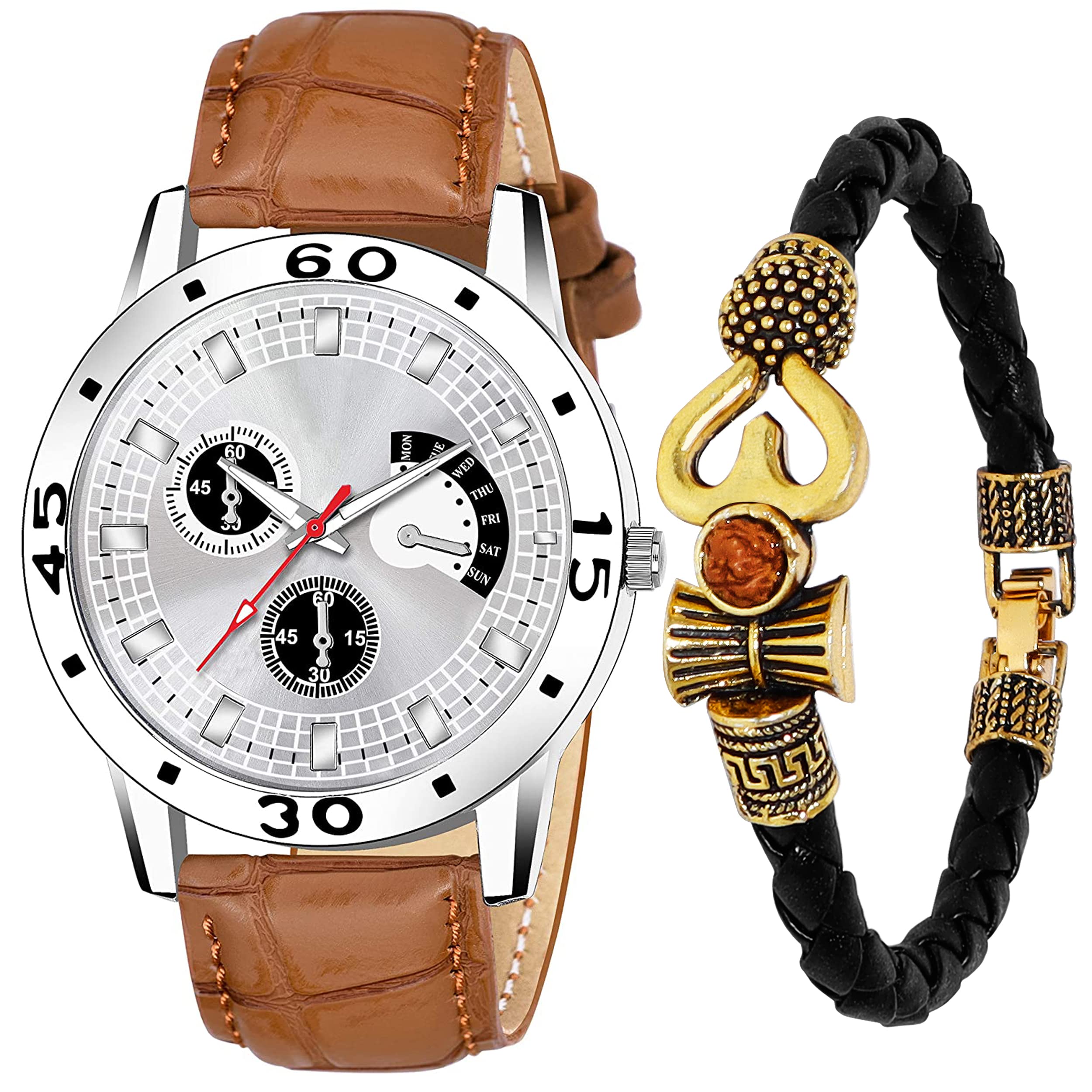 just like Leathers Strap Analog Watch and with Leathers Belt Bracelet Combo for Boy (Silver) (B0BYSVD6RC) Amazon Price History, Amazon Price Tracker