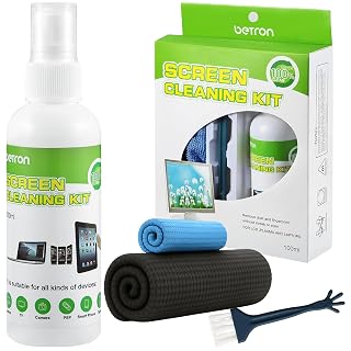 Betron Screen Cleaner for Laptop, Macbook, TV, Monitor, Phone - 100ml Cleaning Spray, Microfibre Cloth - Amazon product rated Grade A