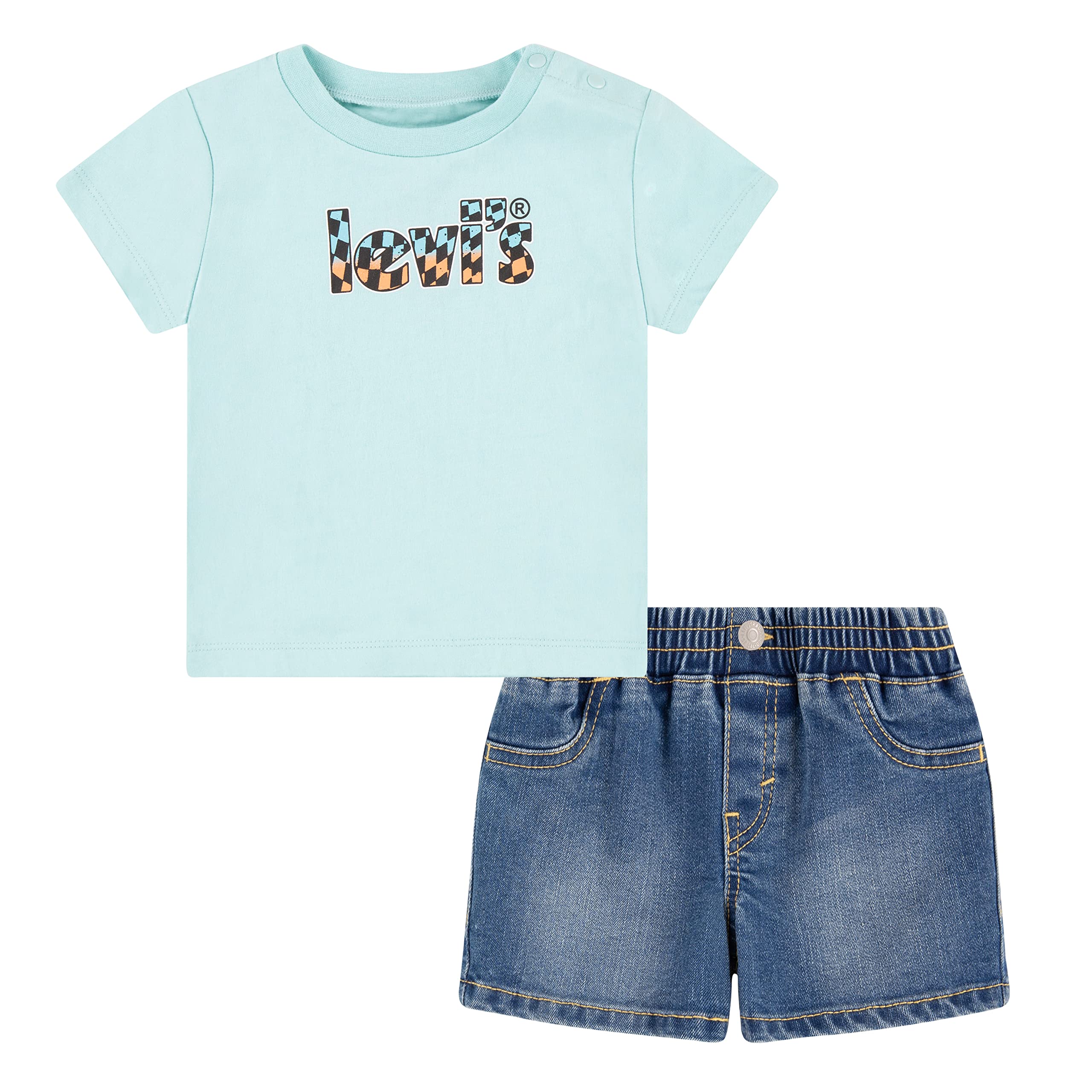 Levi'S Kids Lvb Core Seasonal Logo Denim S Baby Boys 24 Months Pastel Turquoise