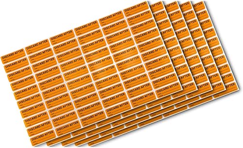 1500 etiquetas de color naranja, etiquetas de caducidad después de la fecha de caducidad, etiquetas de frescura alimentaria de 1.5 x 0.5 pulgadas,