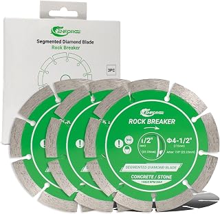 Cenforge 3-Pack 4-1/2" Segmented Diamond Saw Blades, 7/8" Arbor - Heavy Duty for Concrete, Brick, Stone, Granite - Dry/Wet Cut Angle Grinder Wheels