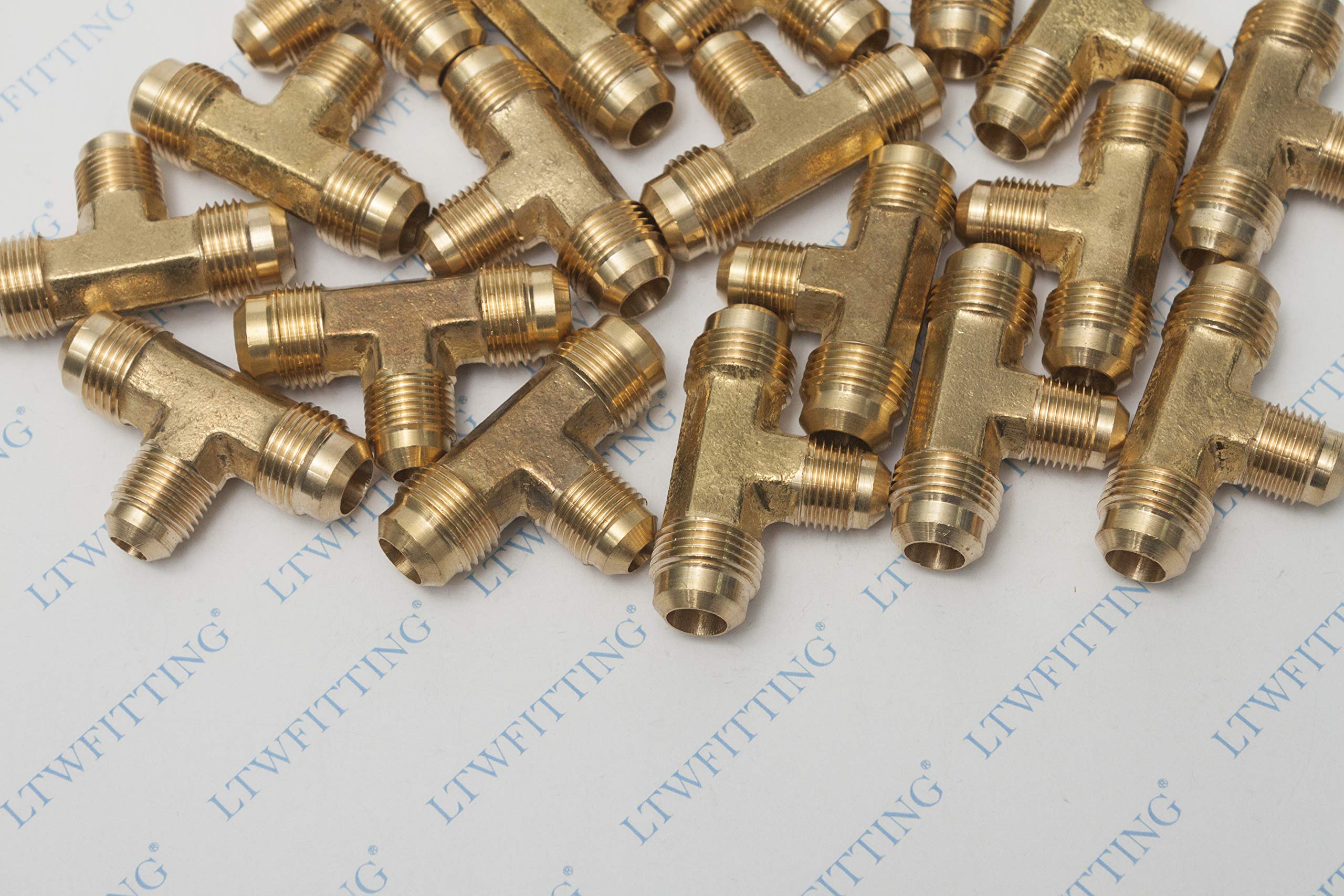 Té de réduction des évasements en laiton de 1/2"x 1/2" x 3/8", raccord de tube évasé en laiton (paquet de 100)