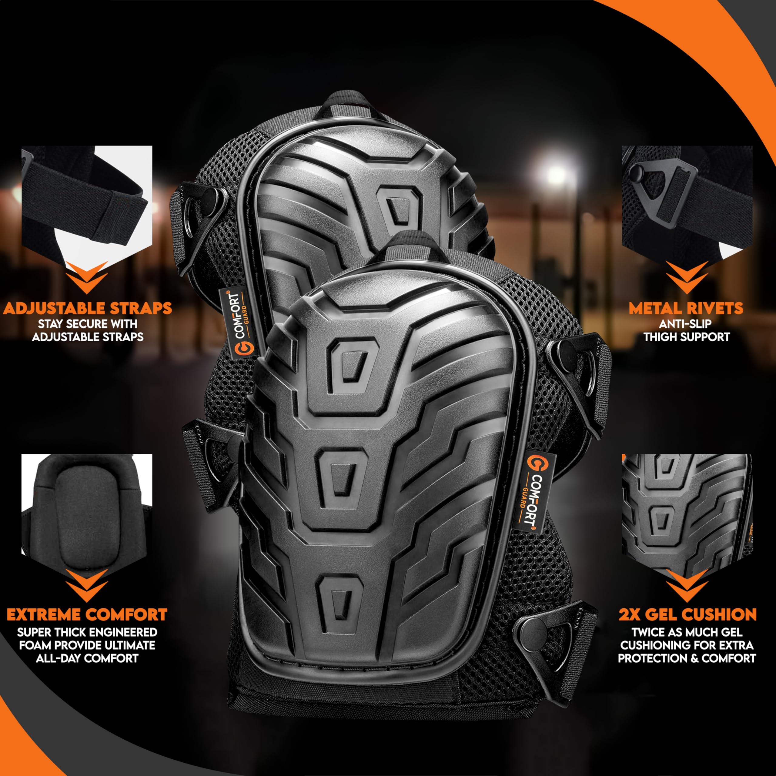 COMFORTGUARD Knee Pads for Work, Lightweight Gel & Foam Kneeling Pads with Easy-Fix Clips - Image 4