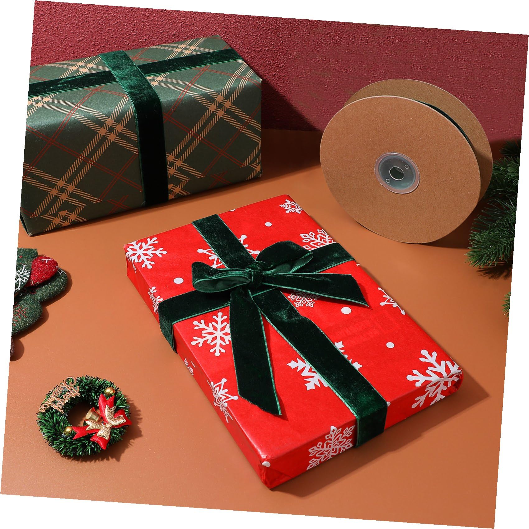 STOBOK 3 Rollen Dunkelgrünes Beflocktes Band 2 5 Cm Breit Nicht Elastisch Geschenkband Zur Dekoration Für Hochzeiten Partys Und Heimdekorationen