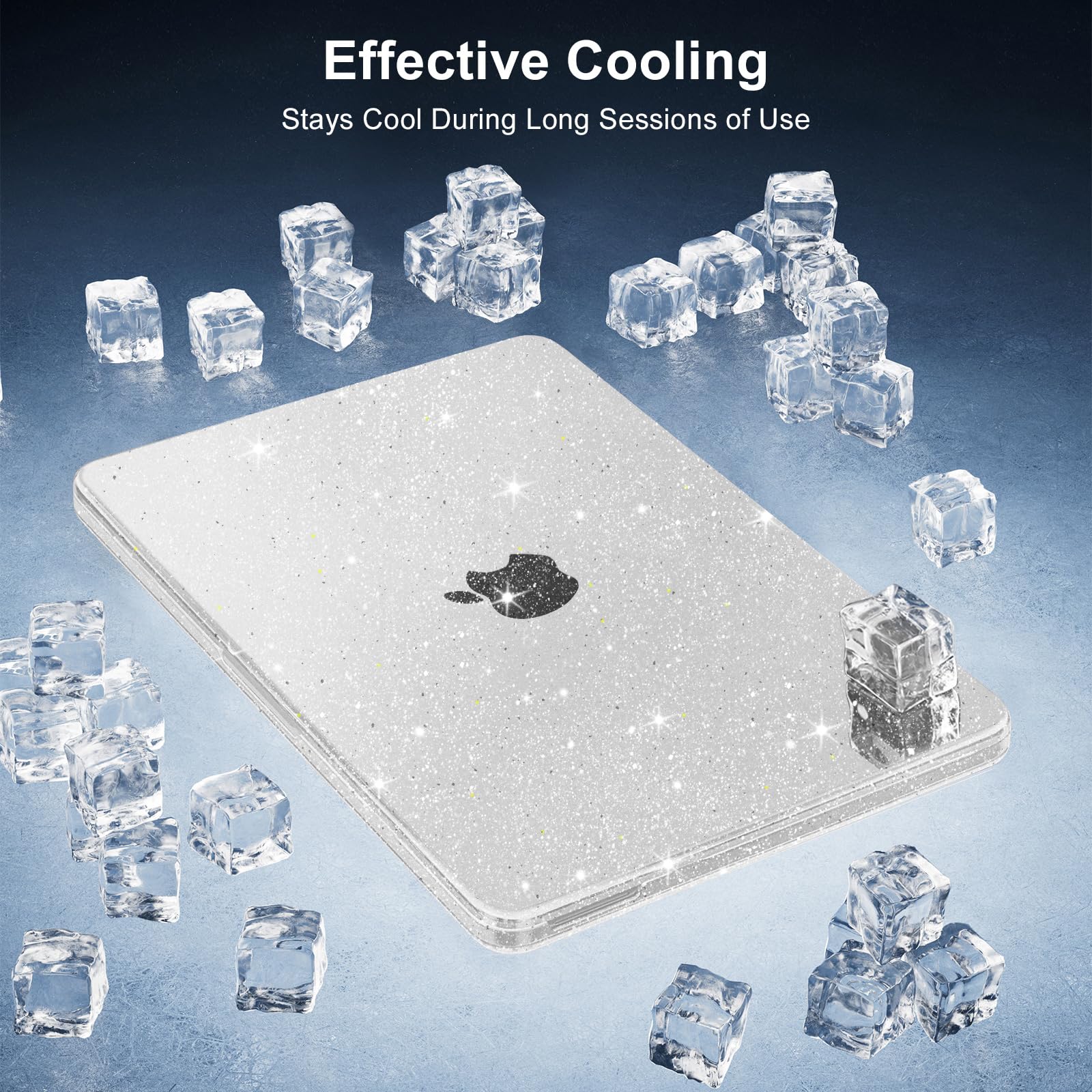 MOSISO Coque Pailletée Brillante Compatible MacBook Neo 13 Pouces 2026 A3404 Puce A18 Pro, Rigide Antifissure, Film Clavier, Protection Écran & Sac Rangement Transparent