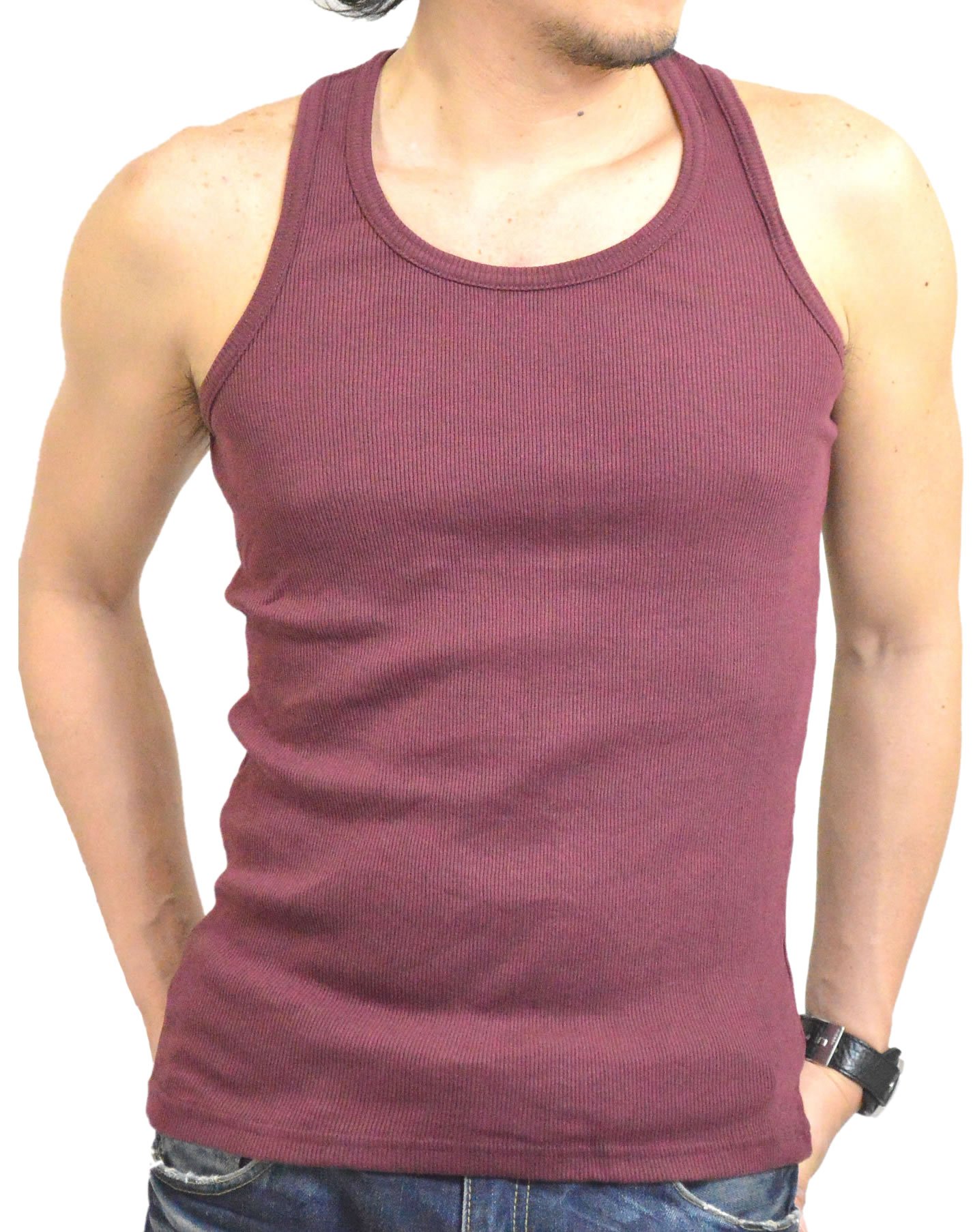 アジサイ　リブカップ付きタンクトップ、リブタンクトップ　おまとめ売り THE HOLIDAY CLOSET]カップ付きリブタンクトップ （カットソー