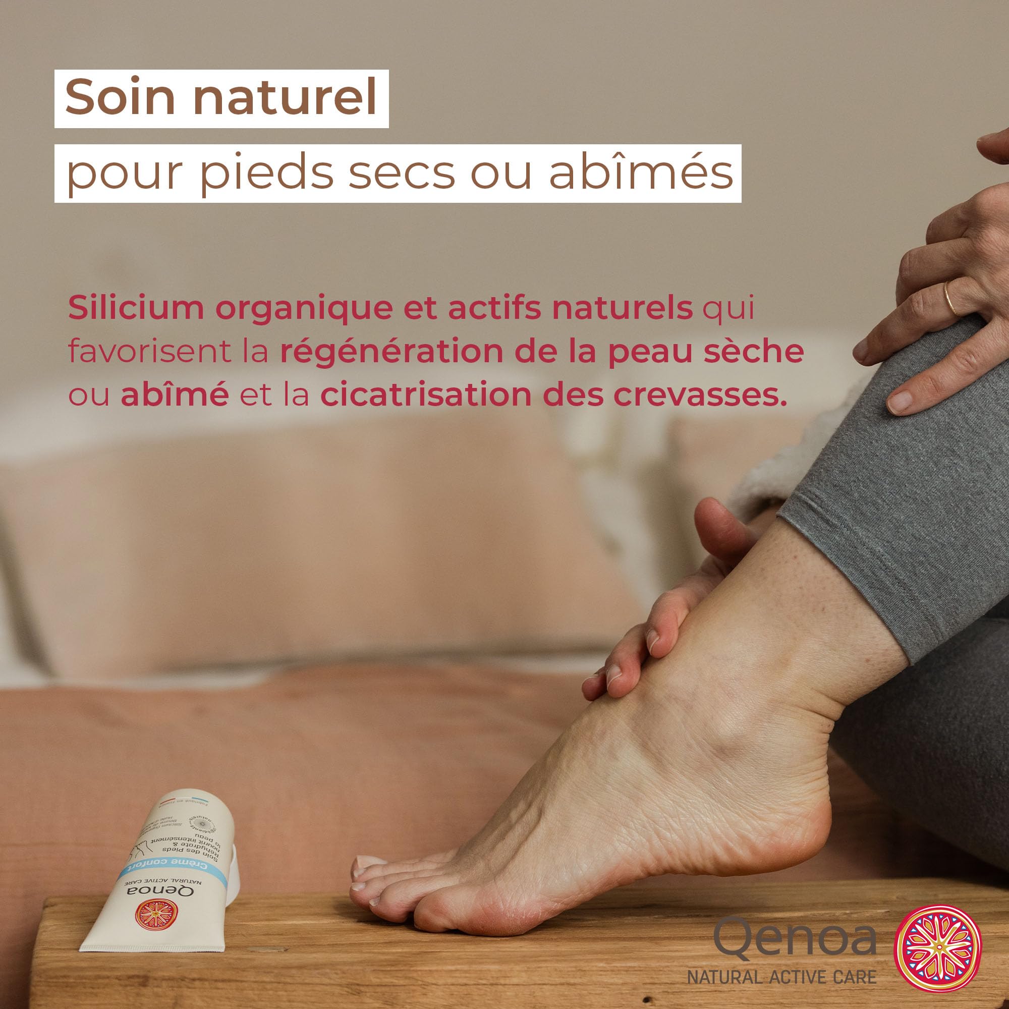 Image secondaire de Crème Confort Qenoa pour Pieds Secs - Soin Nourrissant 75 ml