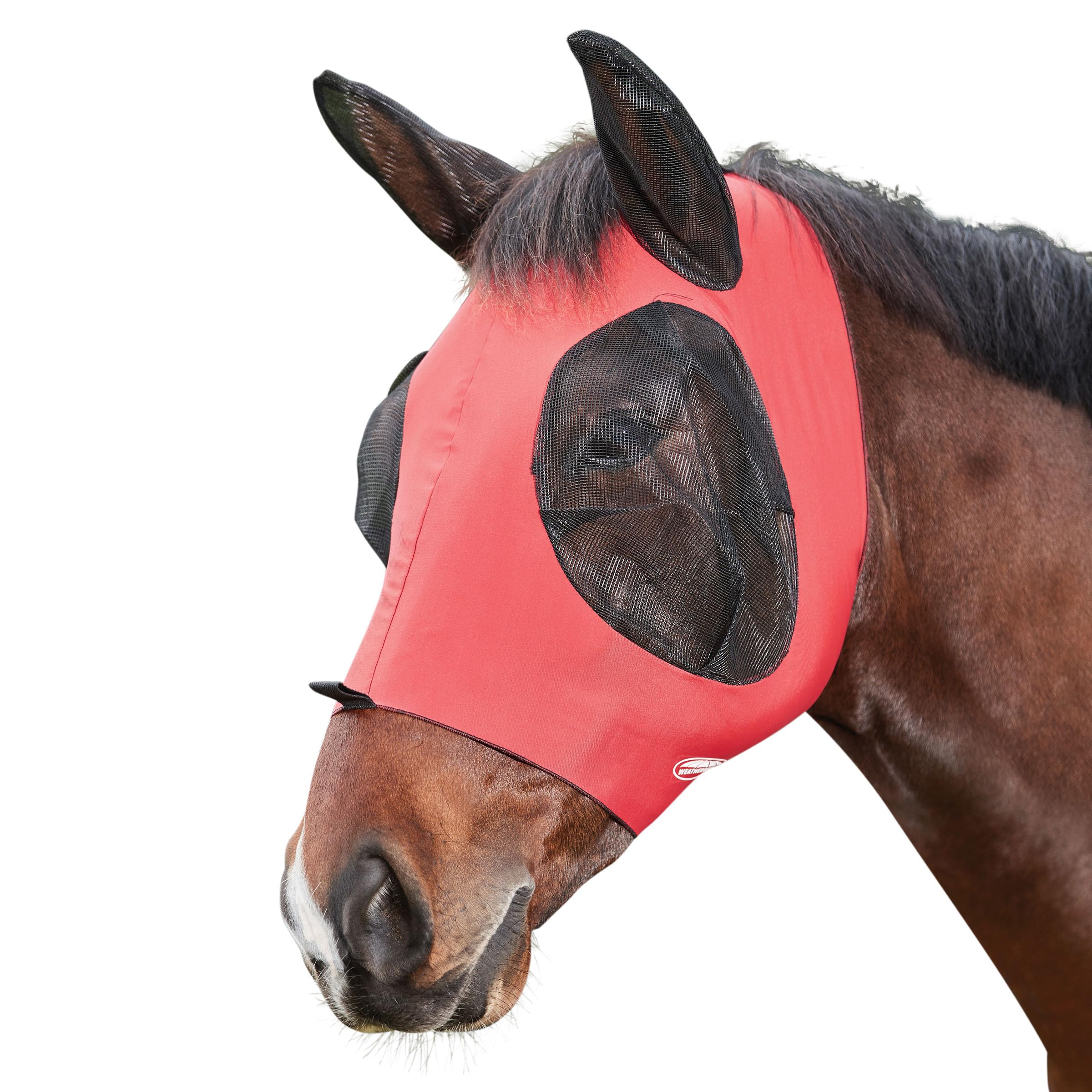 WeatherBeeta Deluxe Stretch Bug Eye Saver with Ears, Red/Black, S Pony