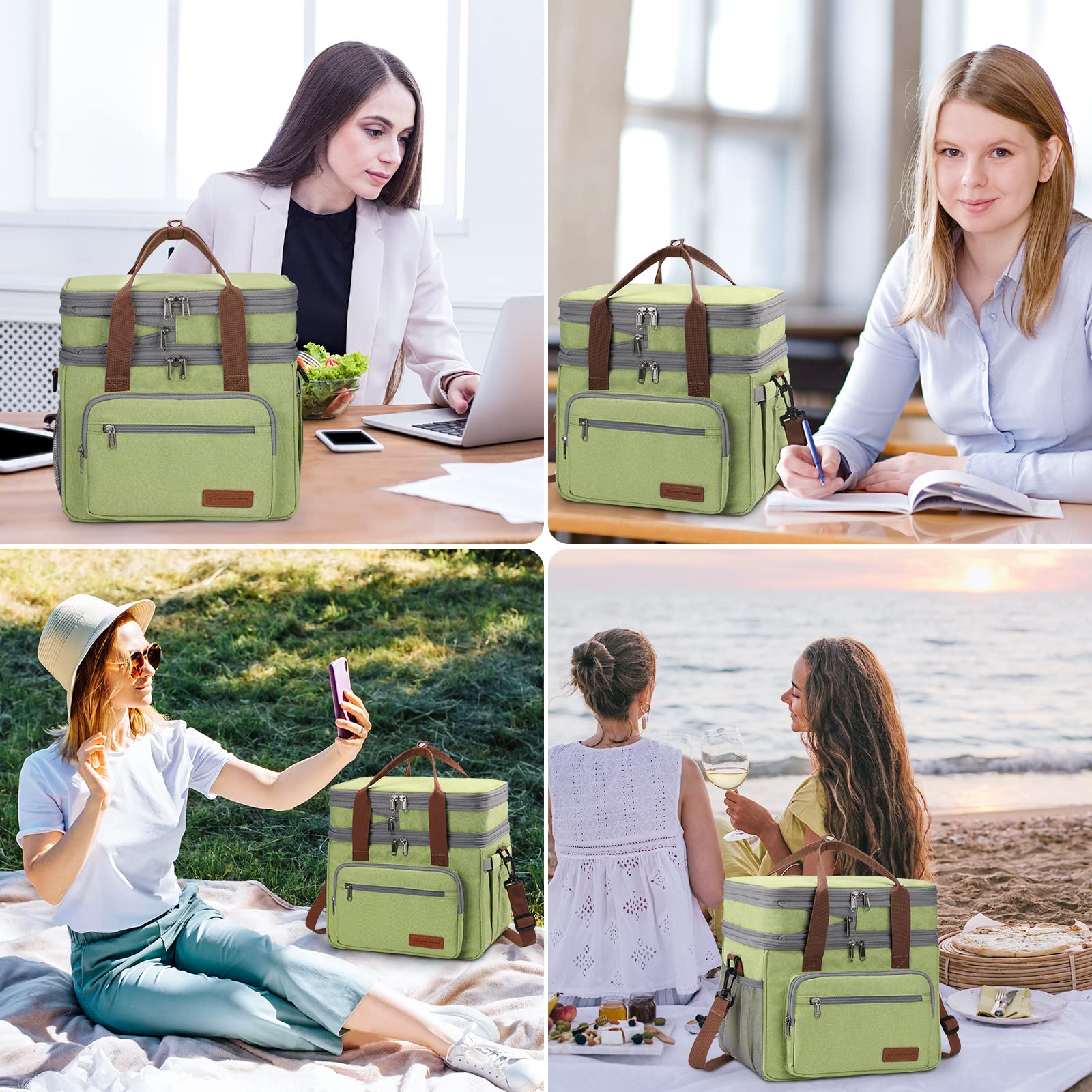 Maelstrom 23L Kühltasche, isolierte Lunchtasche, erweiterbar mit 2 Fächern | Hält bis zu 16 Std. kalt, leicht, stabile Form, Taschentuchfach, ideal für Damen, Herren, Arbeit, Büro, Picknick & Pendler