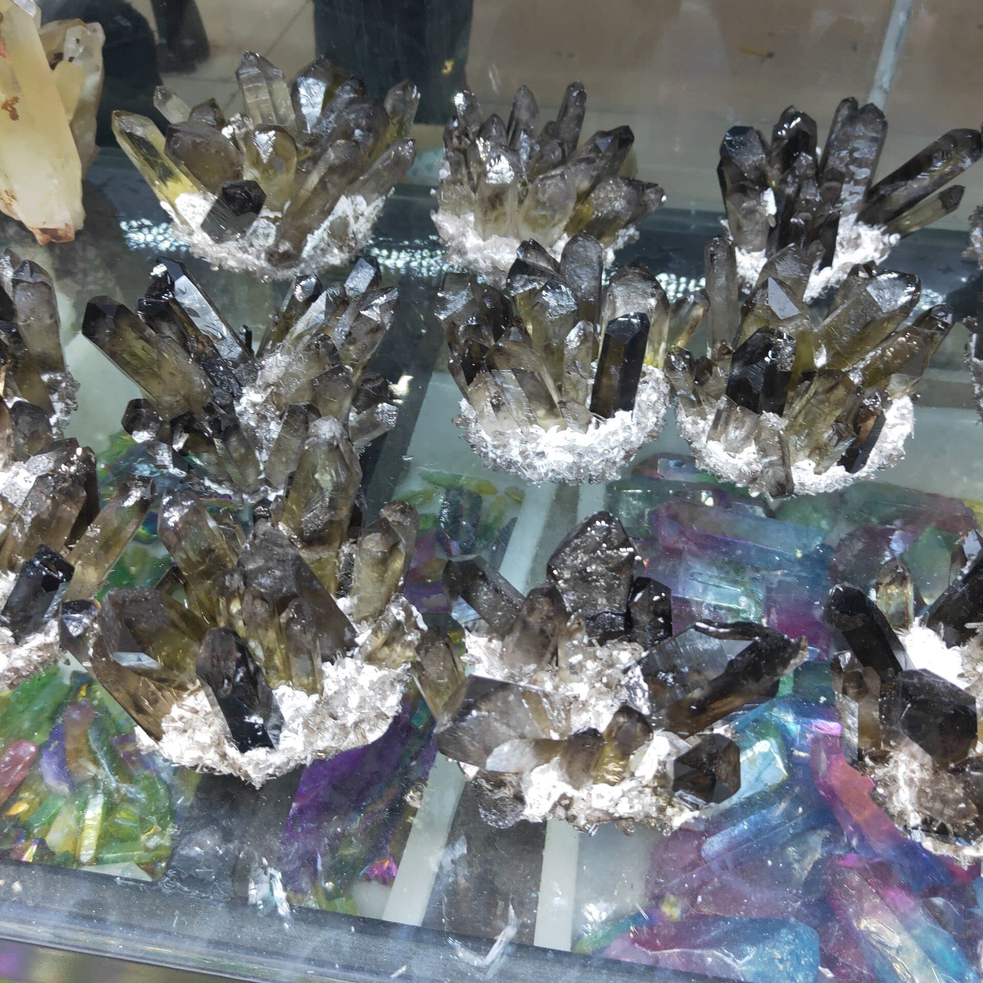Espécimen 1 Uds., 300-400g, Cuarzo Ahumado Natural, racimo de Cuarzo cristalino, colección de decoración de espécimen de Punta de Cuarzo Transparente Inicio Colecciones