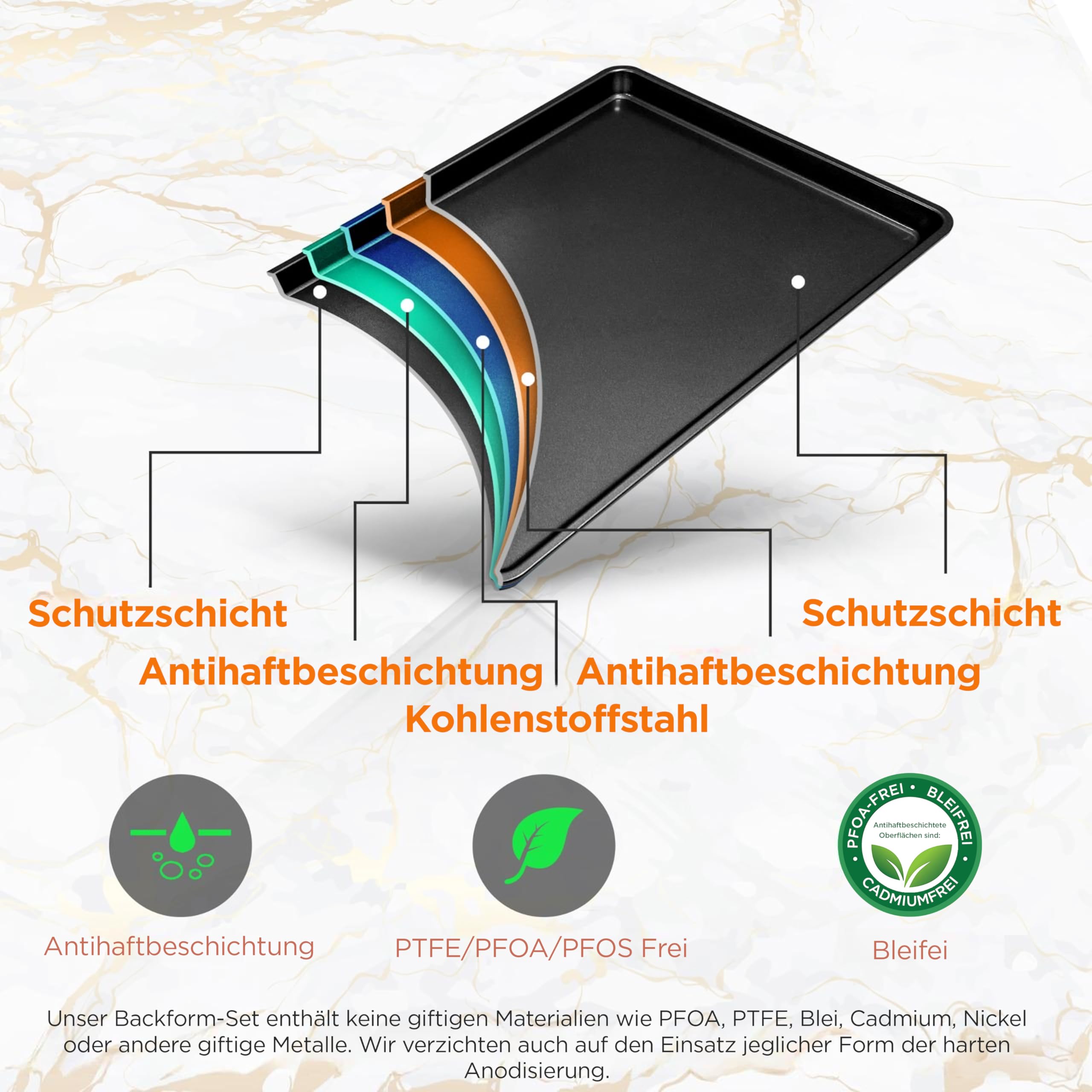 NutriChef XL Backform Backblech Antihaftbeschichtet – Baking Tray, Baking Sheet – Backofenblech 55,6 x 40cm, Backbleche hoher Rand als Kuchenblech, Backblech für Plätzchen, Kekse & Gebäck aus Stahl