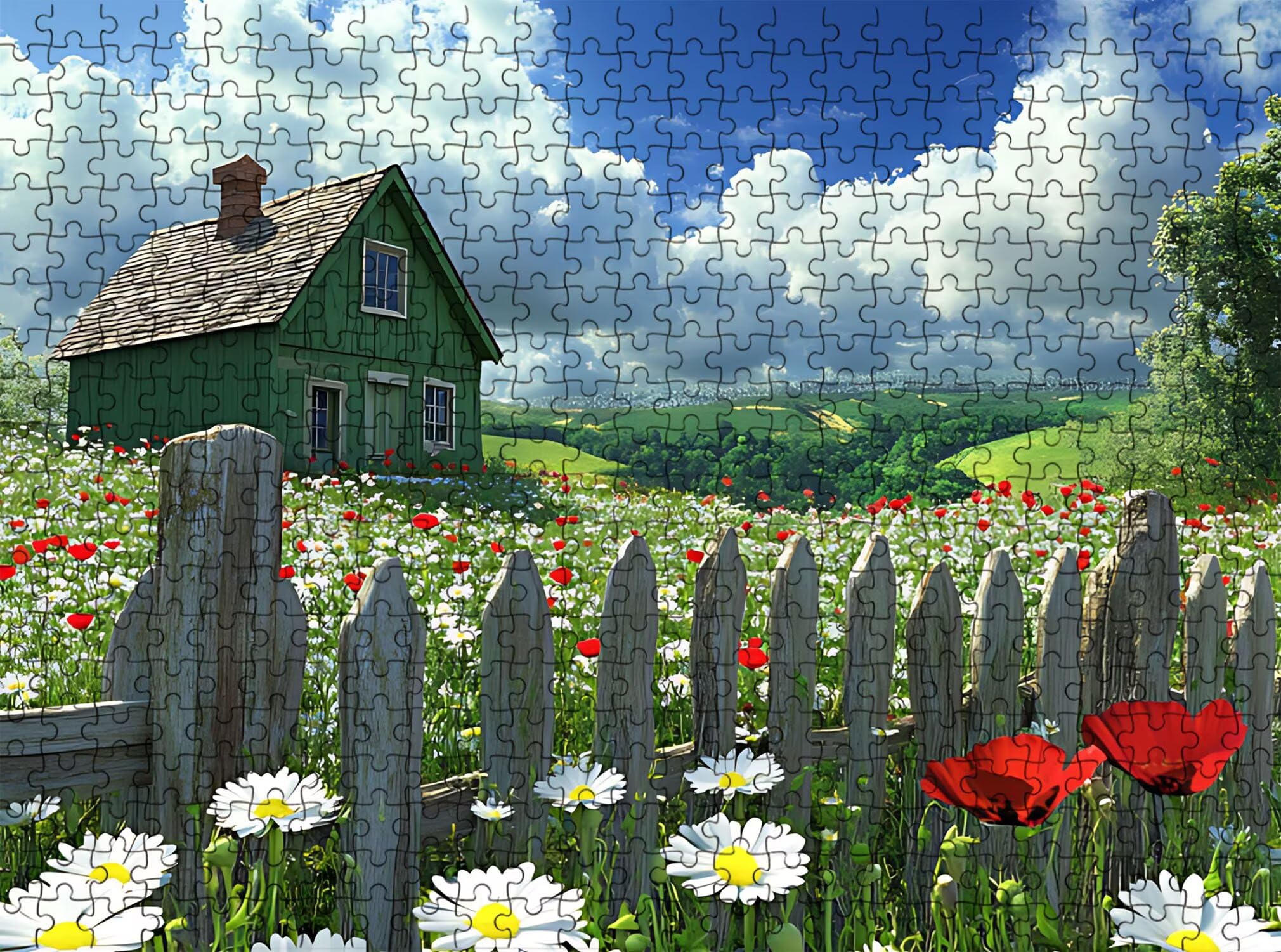 Flor Cabina-2 Puzzle de 1500 Piezas, Juego de Mesa Familiar de Madera - Rompecabezas Adultos para Toda La Familia, Rompecabezas Educativo DIY y Antiestrés - con Mapa de Referencia, 87 x 57 cm f0-364