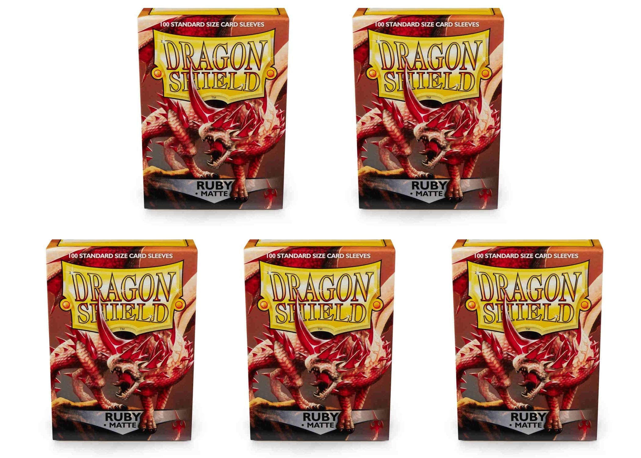 Matte Finish Sleeves Dragon Shield Matte Card Sleeves - 5 Pack (Gold, Jet,  Emerald, Ruby, Sapphire) - 100 Sleeves Each, MTG Size MTG Card Sleeves 100  Pack