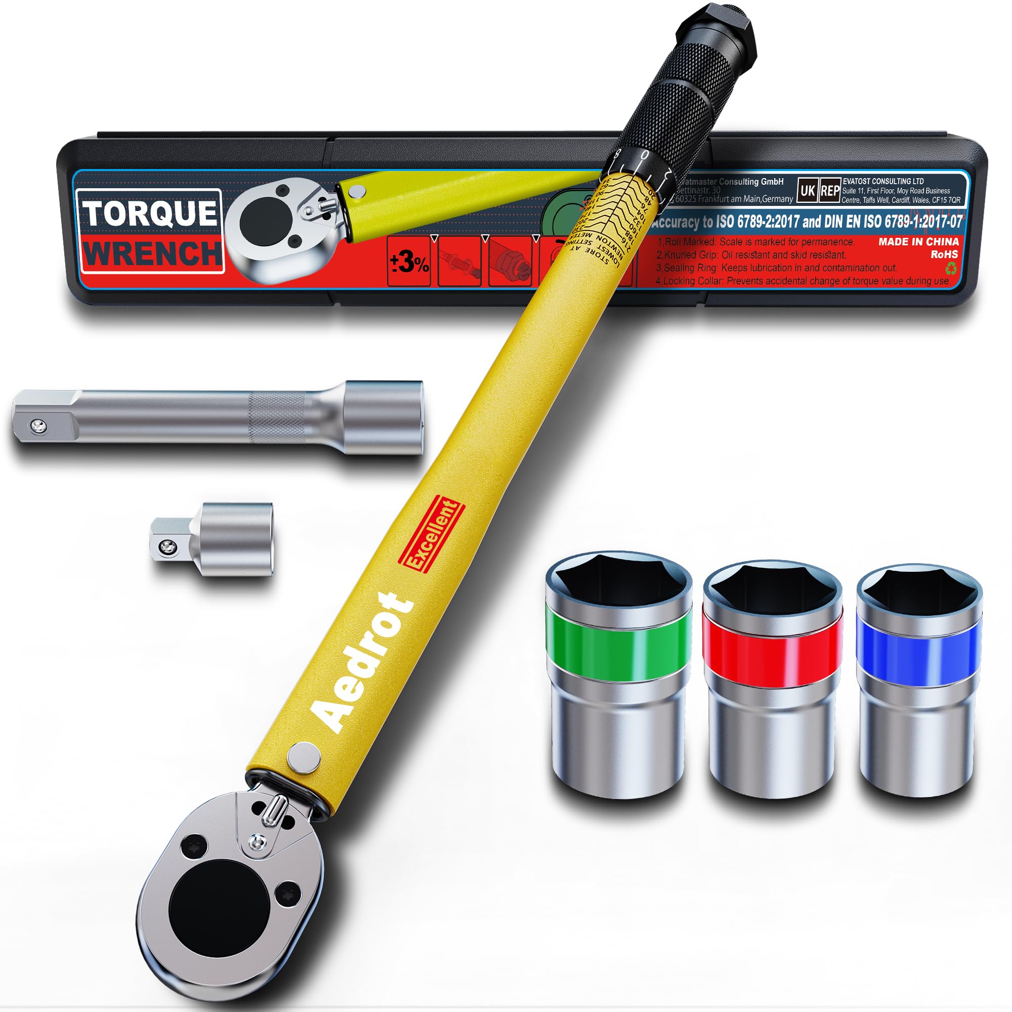 Aedrot1/2" Torque Wrench 20-230 Nm Yellow