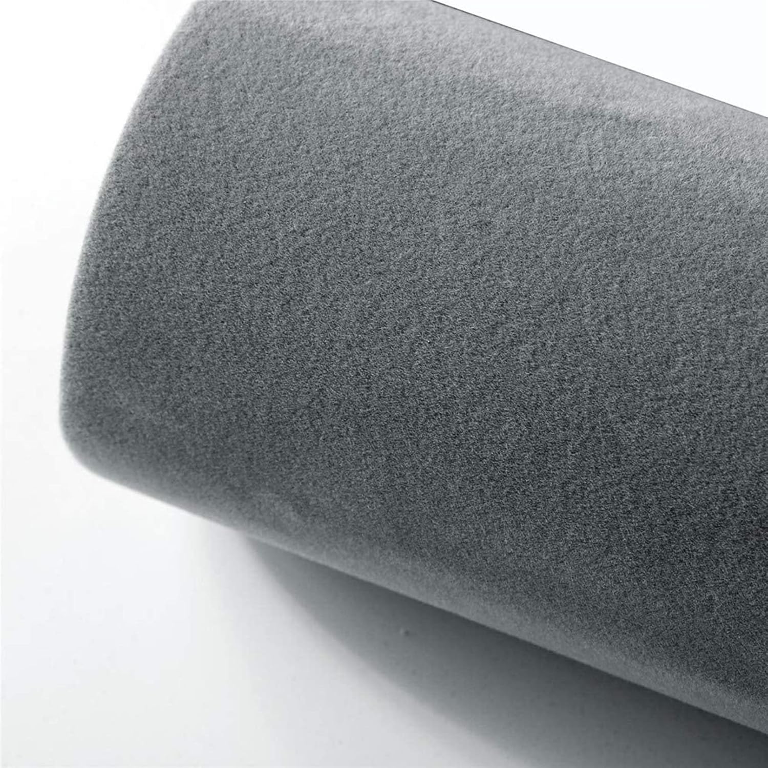 Mesheshe Self Adhesive Felt Fabric, Soft Velvet Drawer Liner, DIY Velvet Fabric for Art & Crafts, Jewelry Box Felt Liner, Solid Color Felt Wallpaper (17" x 130", Grey)