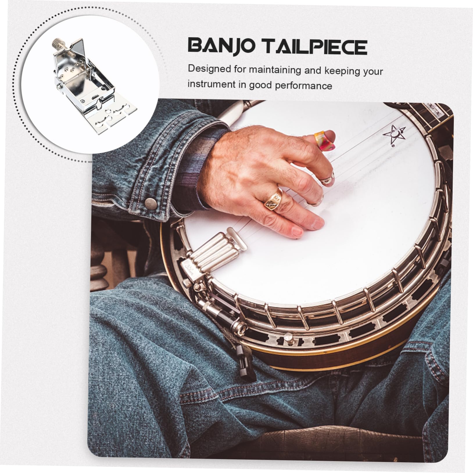ibasenice 3stücke Metal Banjo Tailpiece Saiten-banjo Robuste Chromkonstruktion Installieren Verbessert Spielbarkeit Perfektes Zubehör Für Musiker