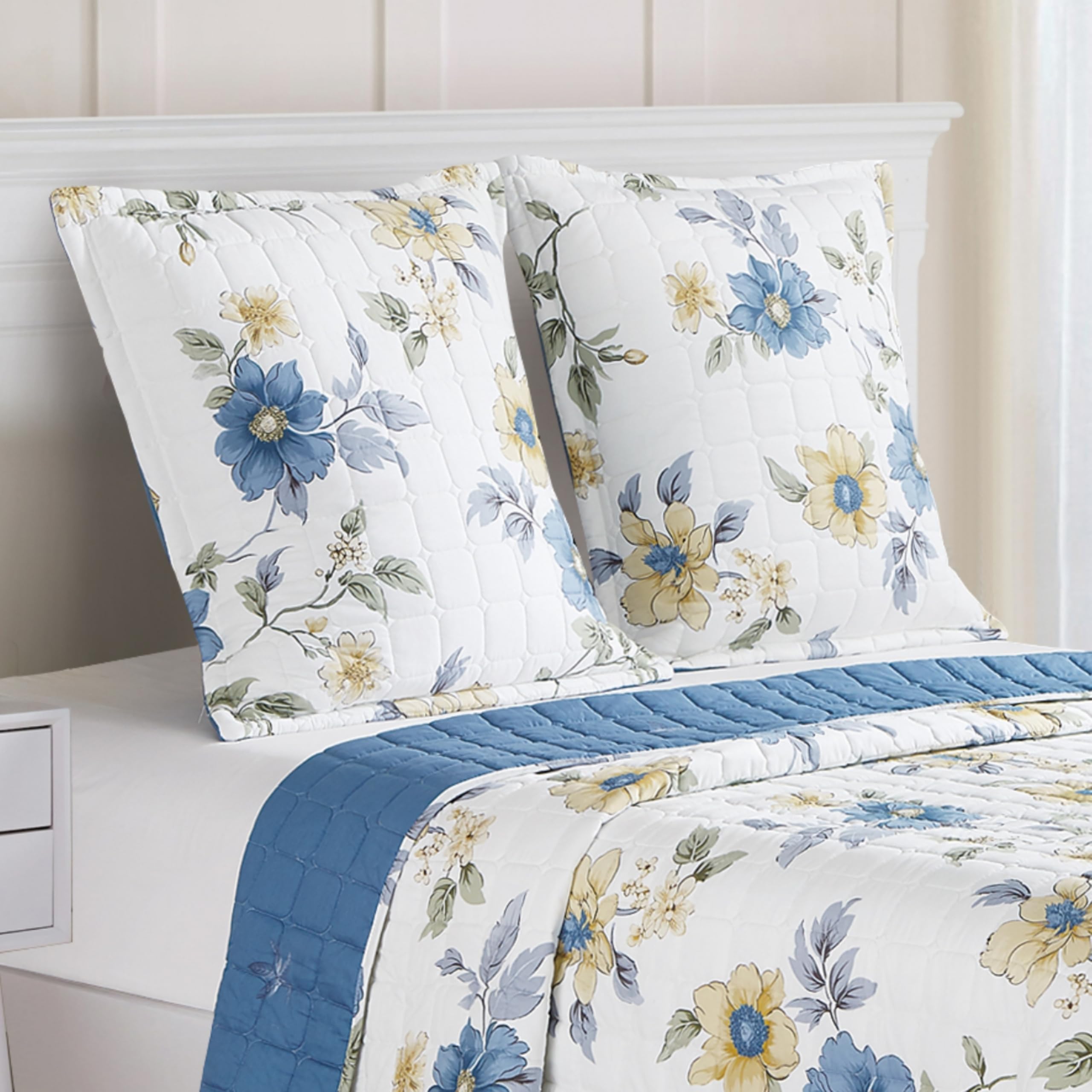 Couvre Lit Matelassé 220x240cm + 2 Taies - Gris - Maison