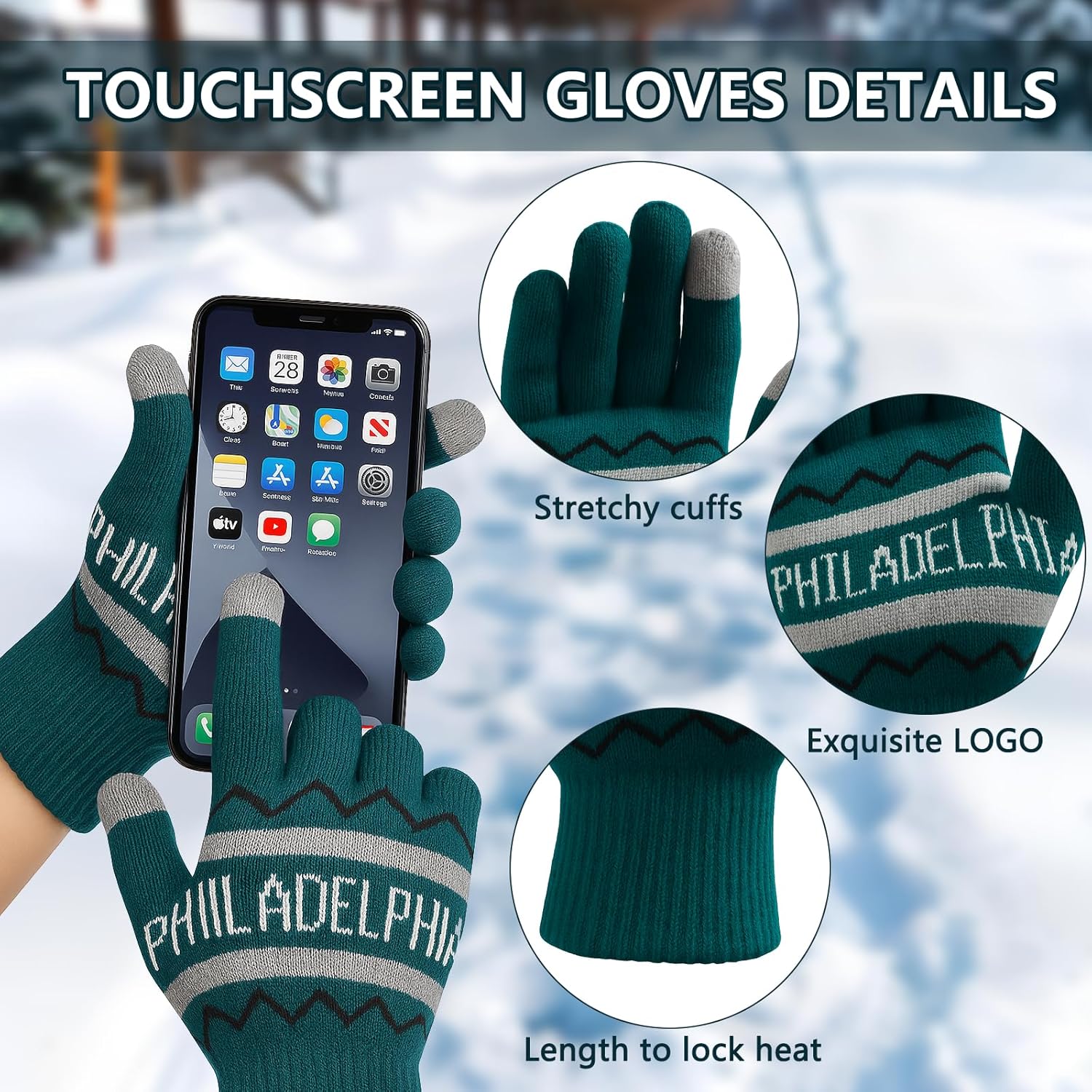 Vintage Classic Skull Cap Beanie LED Hat with Gloves Cuffed Winter Hat Knit Comes Gifts for Men Women Fans - Image 3