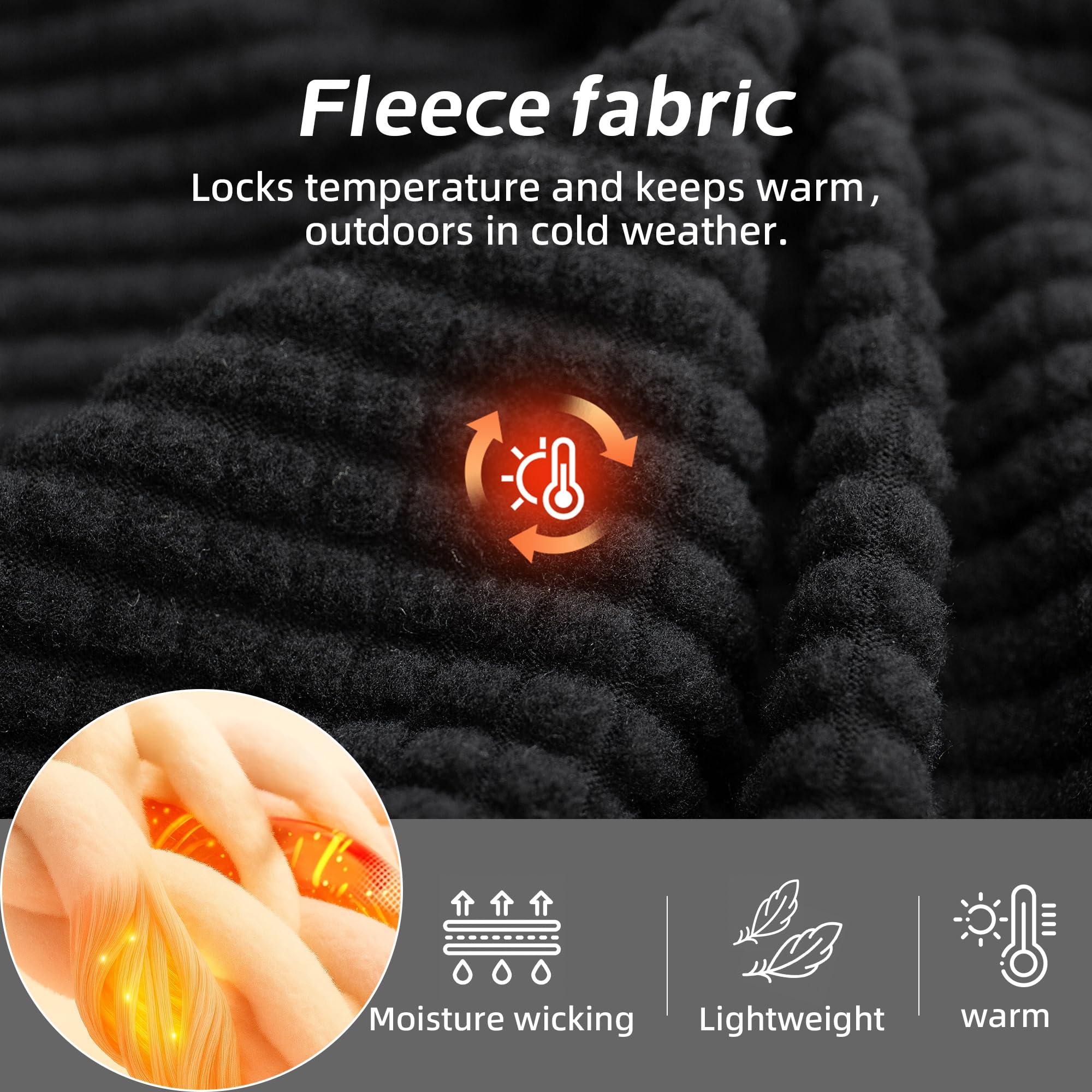 YKYWBIKE Thermo-Langarm-Shirt für Herren, feuchtigkeitsableitendes Kompressions-Fleece, Radunterhemd, Rollkragen, Herbst und Winter