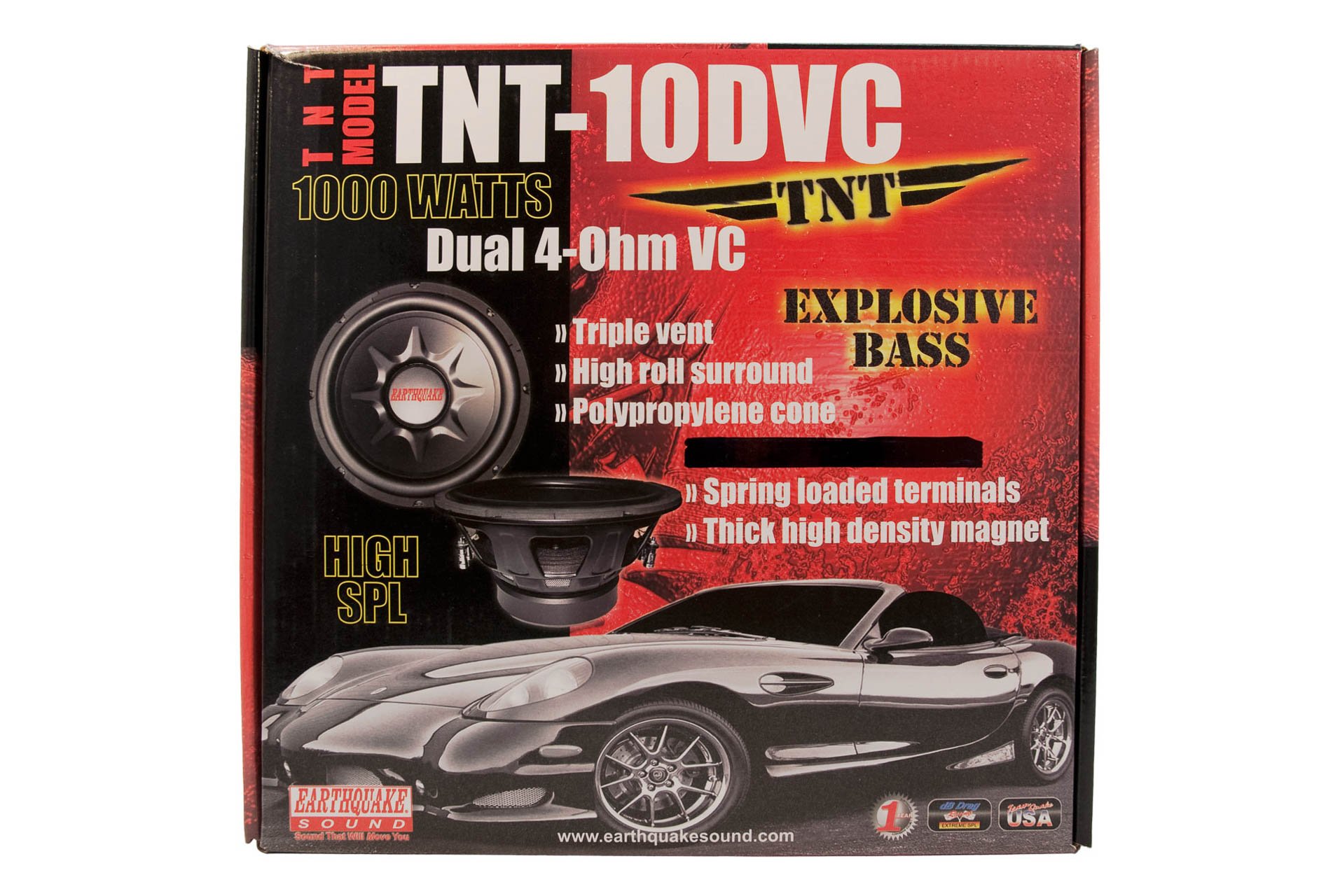 Earthquake Sound TNT-10DVC 10-calowy subwoofer z podwójną cewką 4-omową