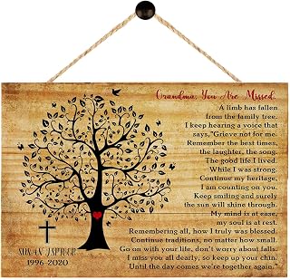 Personalized Memorial Wood Sign For Loss Of Grandma In Heaven Sympathy, Wood Plaque Grandma Memorial, In Memory Of Grandmother, Remembering Grandmother Pass Away, Loving Memory Nanny Angel