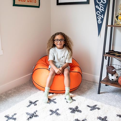 Miniatura 2 de Big Joe Puf de pelota deportiva, felpa de baloncesto, poliéster suave, 2.5 pies