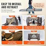 VEVOR Pop Up Gazebo Tent, Pop-Up Screen Tent 6 Sided Canopy Sun Shelter with 6 Removable Privacy Wind Cloths & Mesh Windows, 12.5x12.5FT Quick Set Screen with Mosquito Netting, Brown