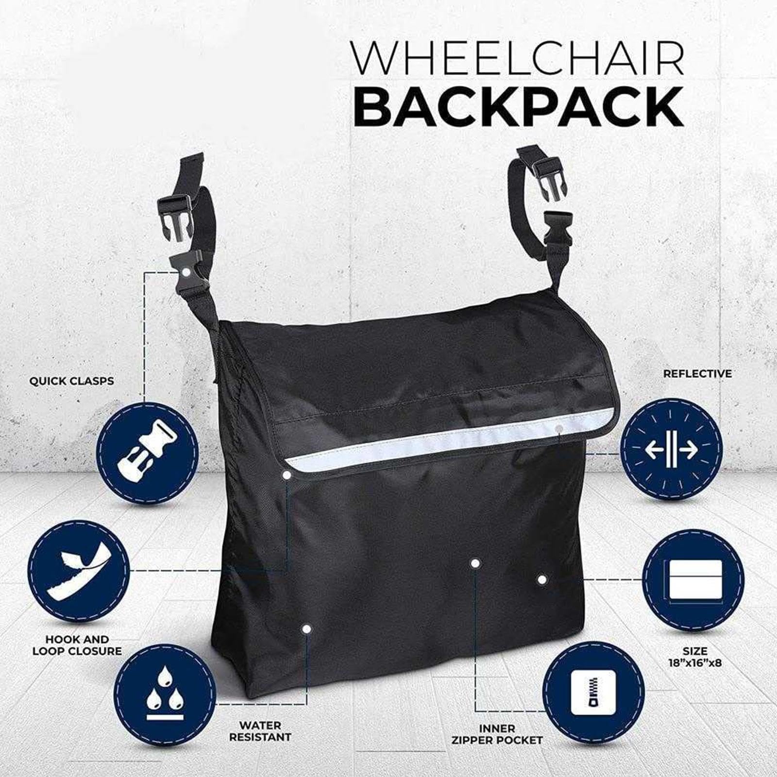 Bolsa para silla de ruedas, bolsa para silla de ruedas, tela Oxford 420D, accesorios para adultos