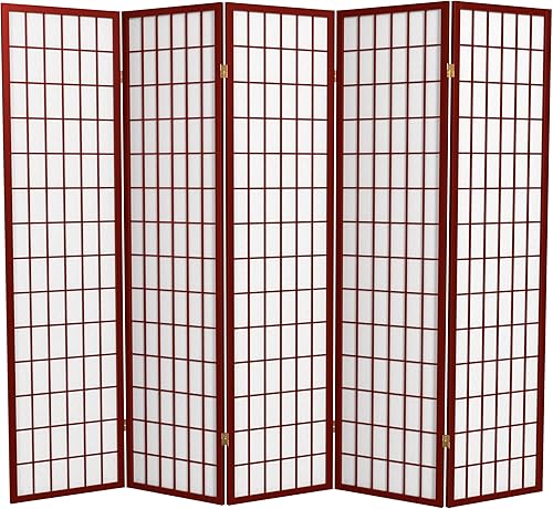 Miniatura 25 de Red Lantern Pantalla Shoji de 6 pies de alto, color negro, 3 paneles