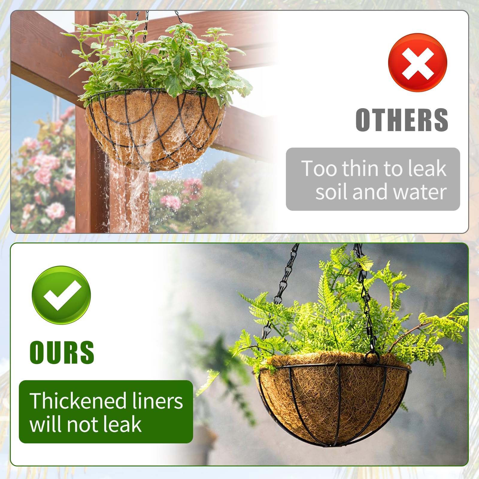 Potting Mat SUNYAY 16x80 Inch Natural Coco Liner Roll Coconut Coir Liner Sheets Coco Mat For Planter Window Box Flower Basket Garden Decoration Animal Pet Pad Window Box Liners