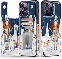 Vista 608 de LETO para iPhone 15 Pro Funda tipo cartera - Tapa tipo folio con patada - Diseños de moda - Tarjetero - Funda protectora para mujeres y niñas - 6.1