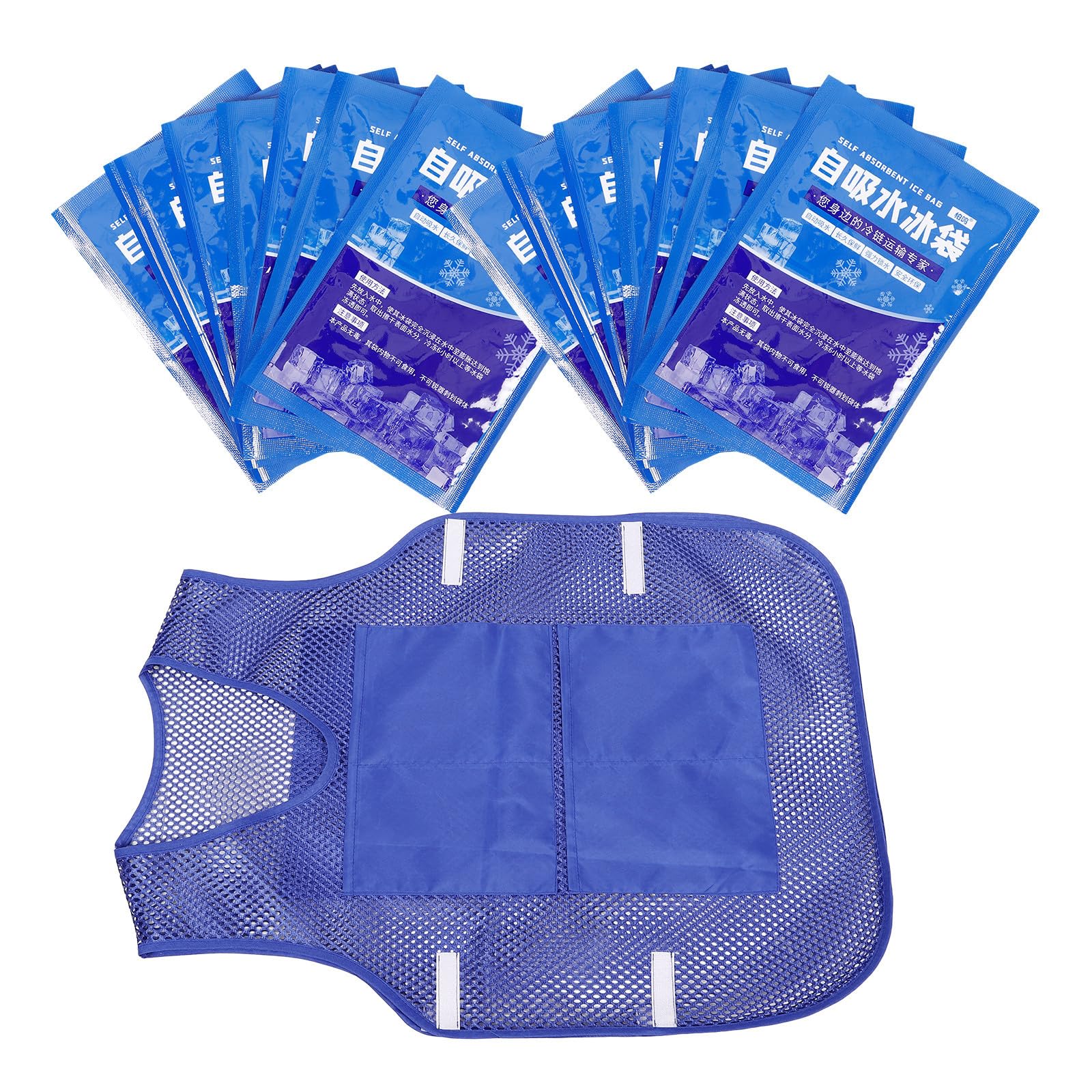 1set Gilet Refrigerante Estivo con Impacchi di Ghiaccio Riutilizzabili Smanicato da Lavoro Traspirante per Uomo Raffreddamento Rapido per Attività all Aperto