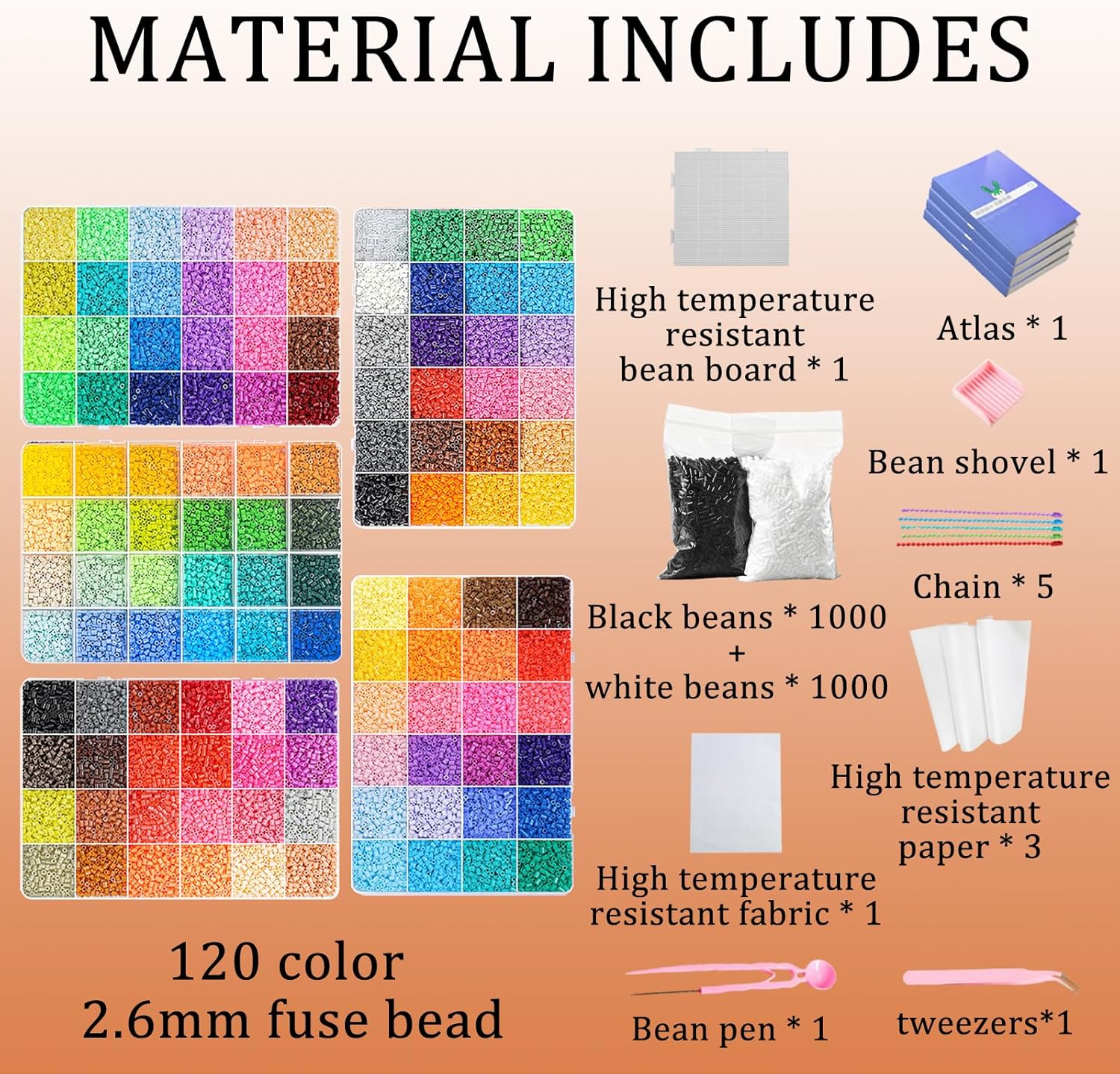 120 Color Mini Fuse Beads Craft Set 2.6mm Mini Size 72000 Pieces Sufficient for Christmas and Birthday DIY Gift Including Kit - Image 7