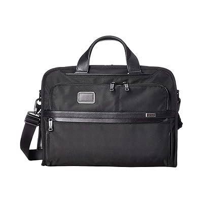Tumi Alpha 3 Organizer Portfolio Brief Luggage Black, Leather/Ballistic Nylon