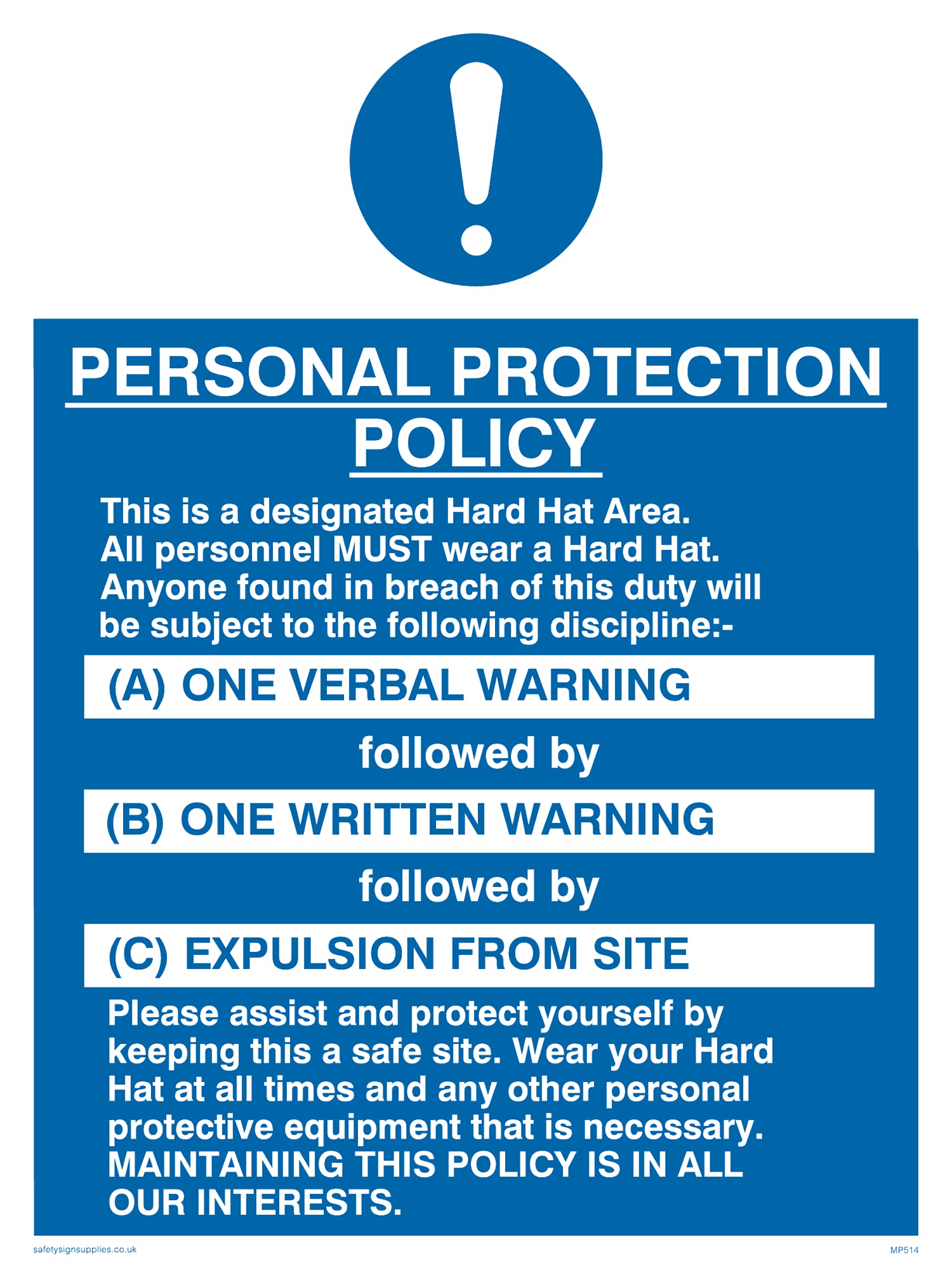 Pack of five - Construction Site Ppe Policy Sign - 150x200mm - A5P