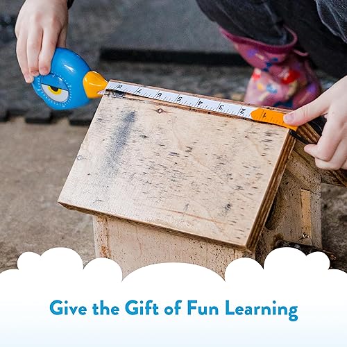 Miniatura 7 de Cinta métrica para niños con forma de animal de 8 pies, buscador de ángulo de nivel y transportador, divertida cinta métrica educativa para niños,