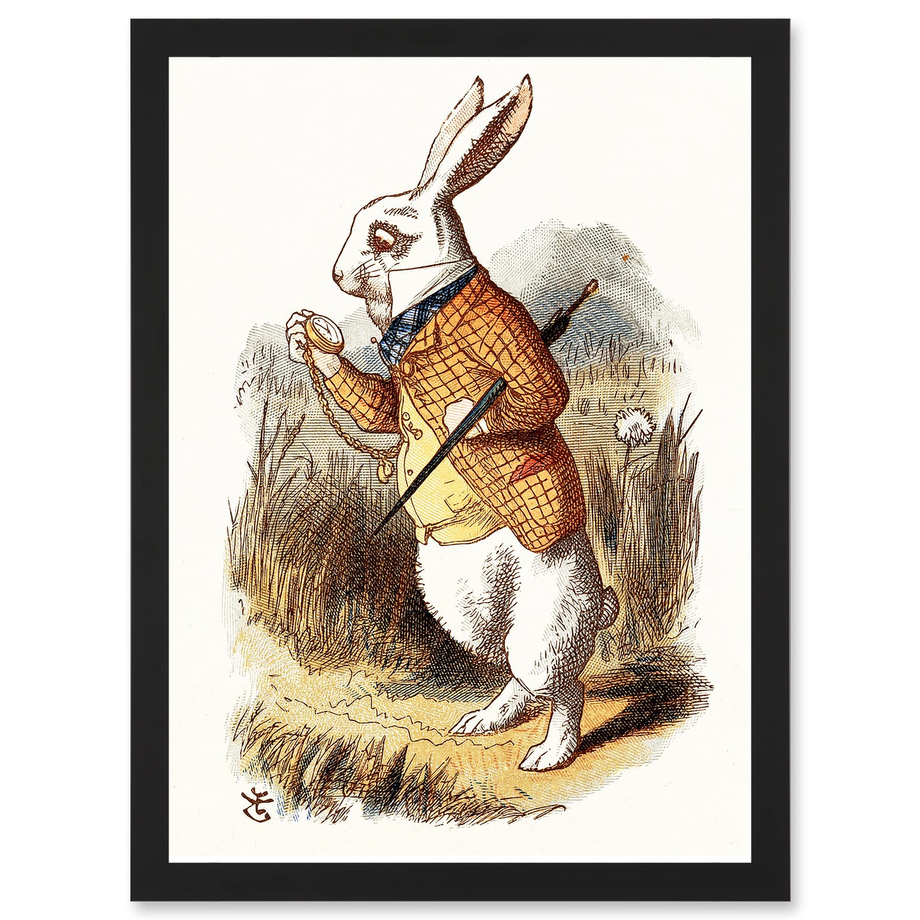 Artery8 Painting Carrol Alice Wonderland Tenniel White Rabbit Wall Art PrintA4 Size from B&Q