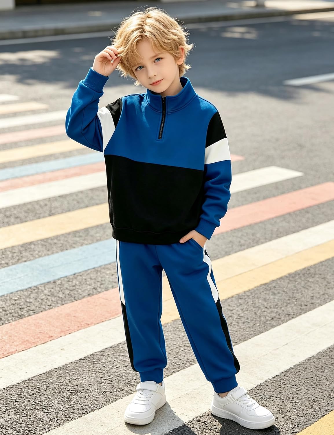 Toddler Boy Clothes Long Sleeve Hoodie Sweatsuits Tops and Pants 2Pcs Boys Fall Winter Outfits Set