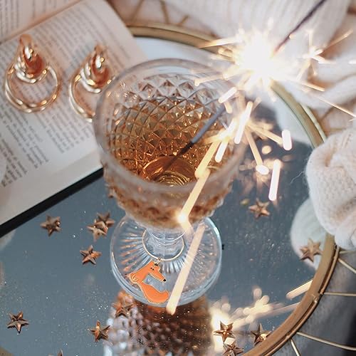 Miniatura 2 de Serendipity The Little Prince Wine Charms, Little Prince Gift, Handmade Gold Steel Hoops with Enamel Drink Charms, Set of 6 in Gift Box