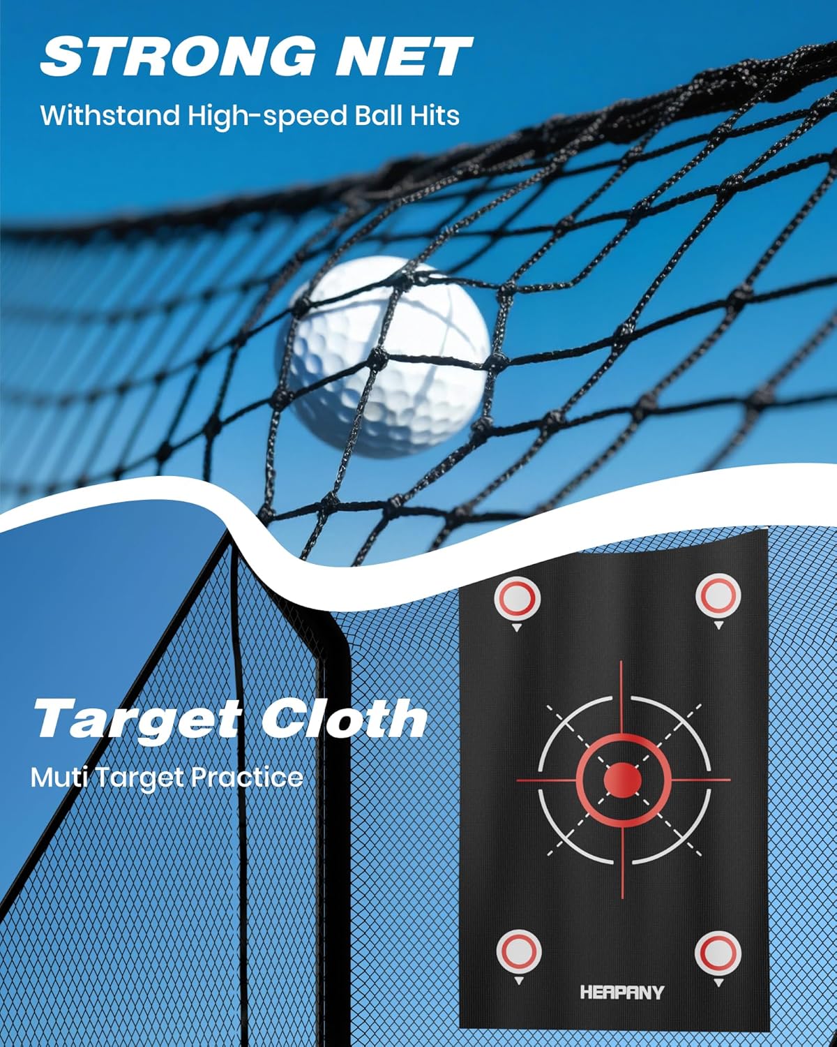 Golf Practice Net, 10x7ft Heavy Duty Golfnets for Indoor/Outdoor Training, Portable Hitting Nets with Carry Bag, Ideal Golfs Training Aid for Golfers Backyard Driving Chipping Swing